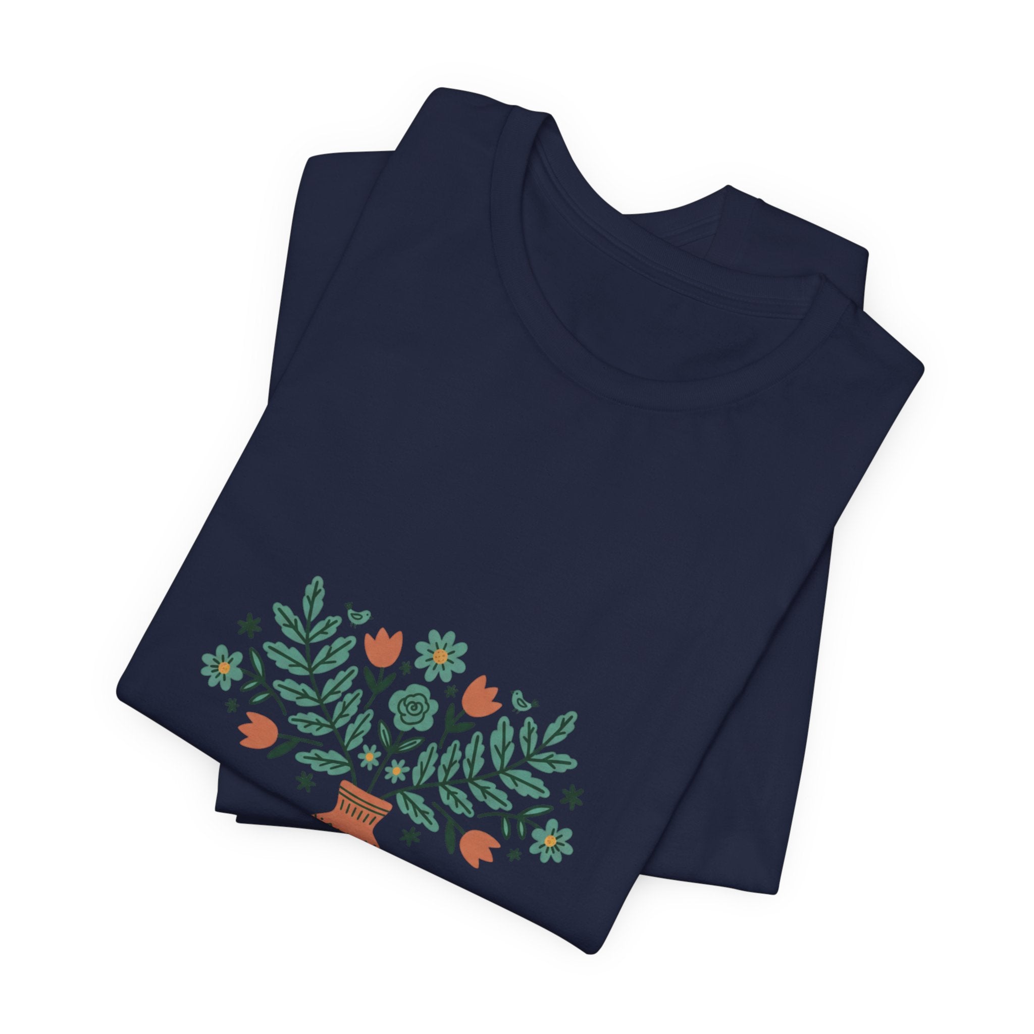 Herb Blessing Tee | Hand-Drawn Folk Botanical, embroidery style design