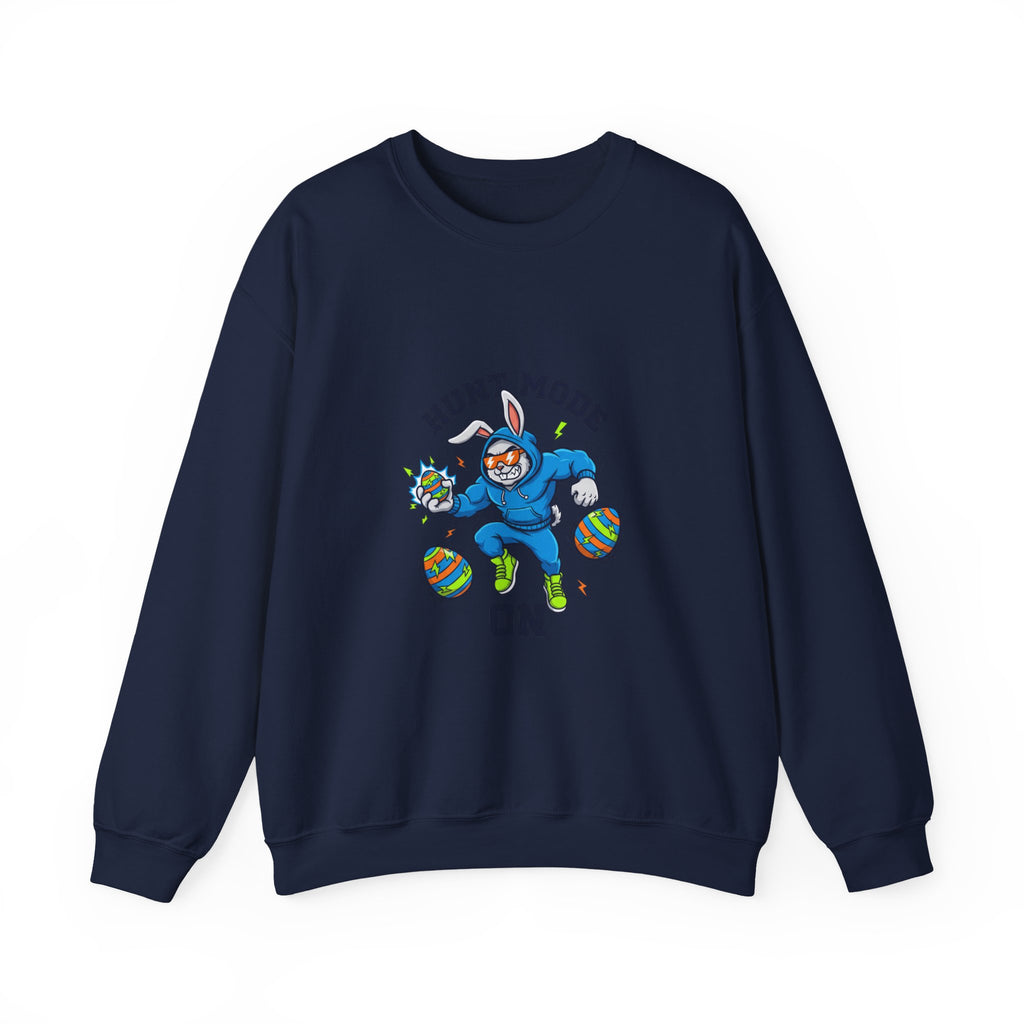 Hunt Mode On Easter Crewneck Sweatshirt | boys Easter shirt, egg hunter