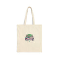 Neon Forest Circle Tote | glow nature, psychedelic plant design