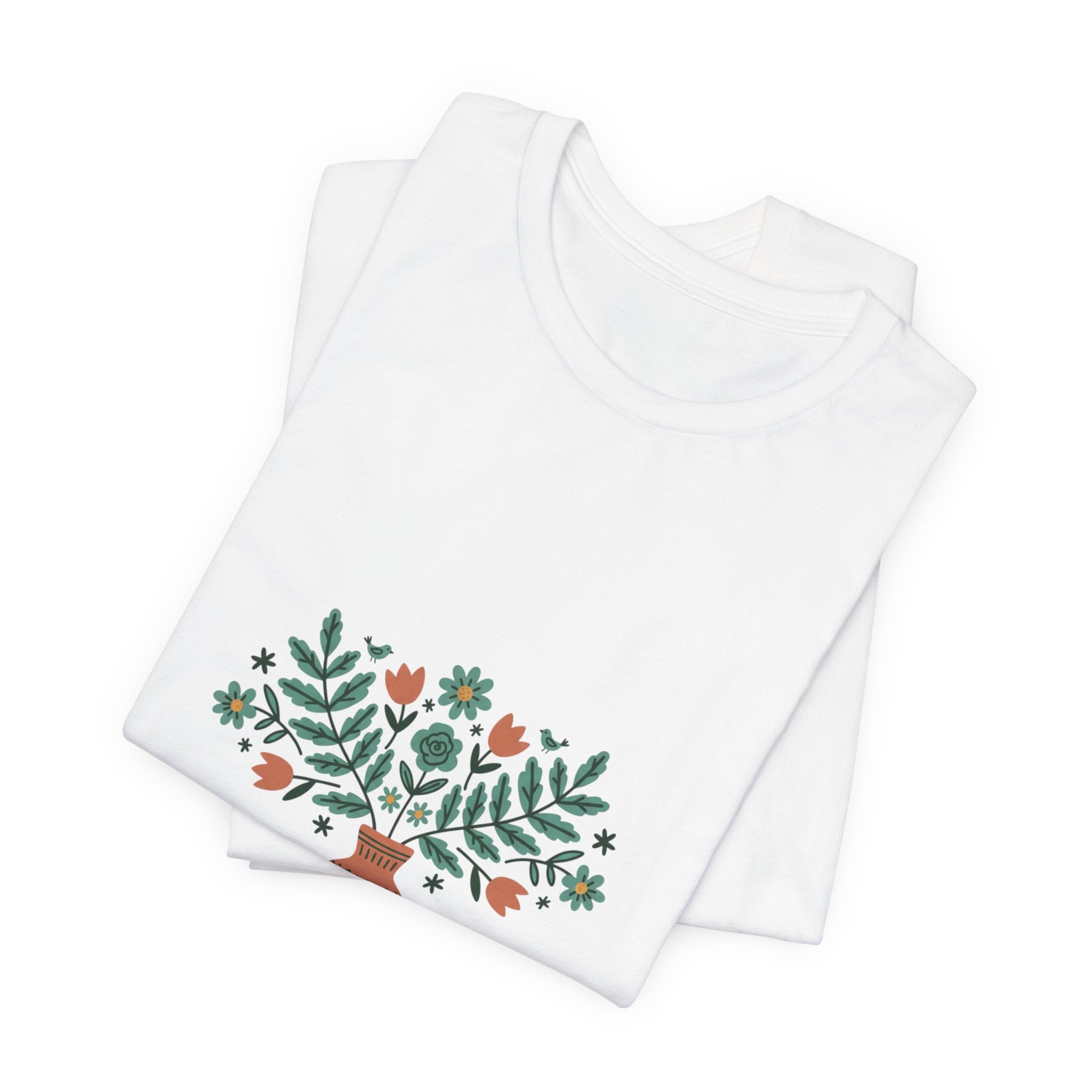 Herb Blessing Tee | Hand-Drawn Folk Botanical, embroidery style design