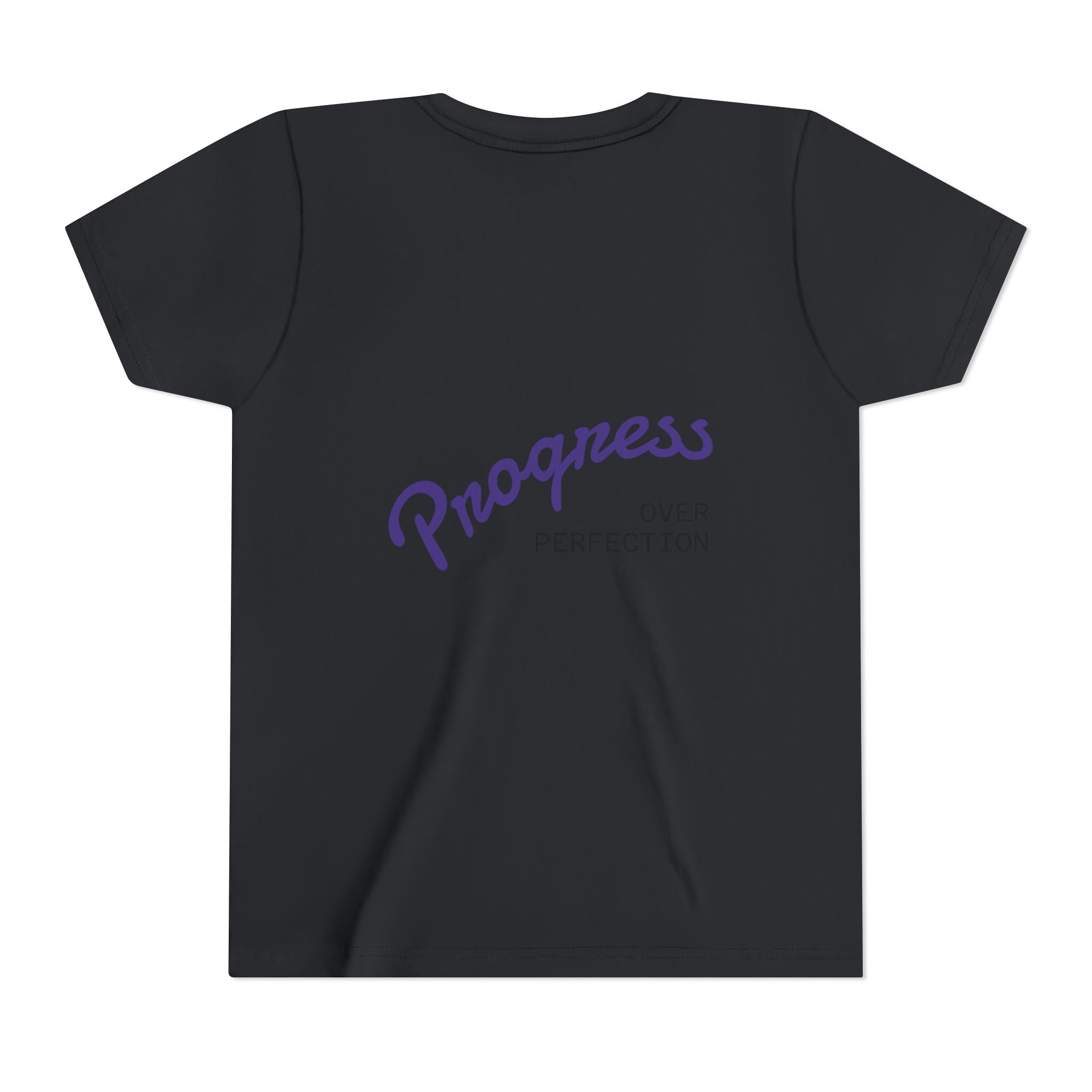 Progress Over Perfection Youth Tee | Less Hustle More Coffee design
