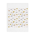 Toddler Blanket — Cute Cat Faces Baby Throw Blanket (Hearts & Fishbone Pattern)