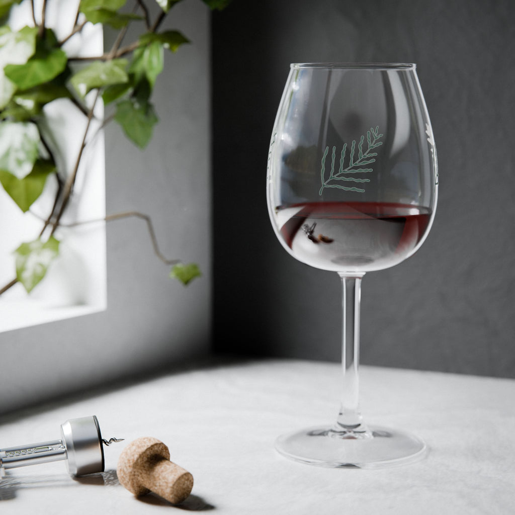 Green Leaf Vines Wine Glass