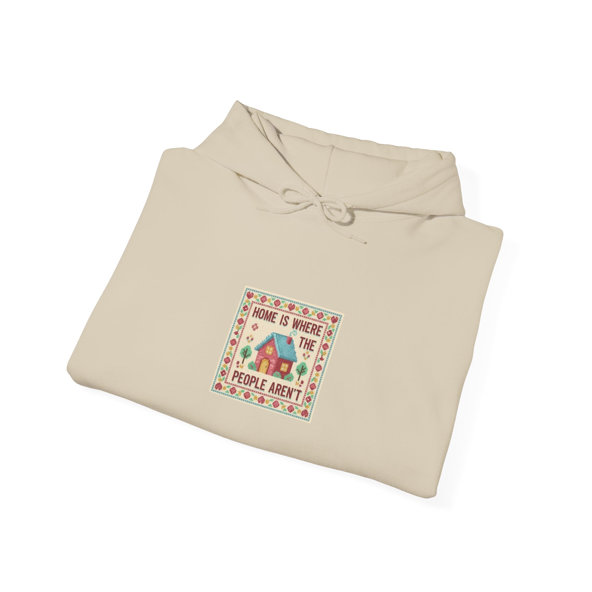 Grandma Chic 'Home Is Where' Cross Stitch Hoodie | ironic embroidery, needlepoint print