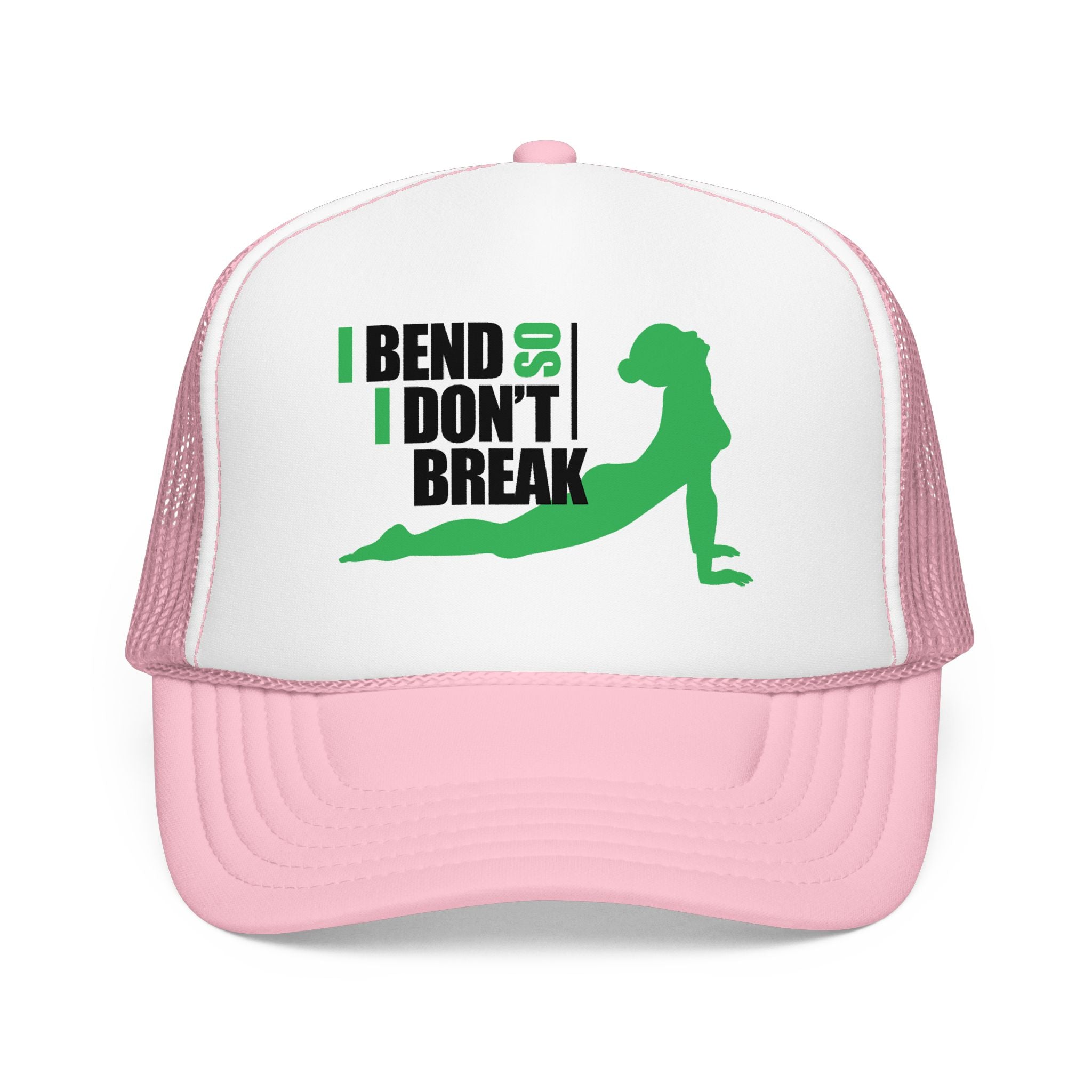 Bend Don’t Break Foam Trucker Hat – Yoga Stretch Mesh Cap