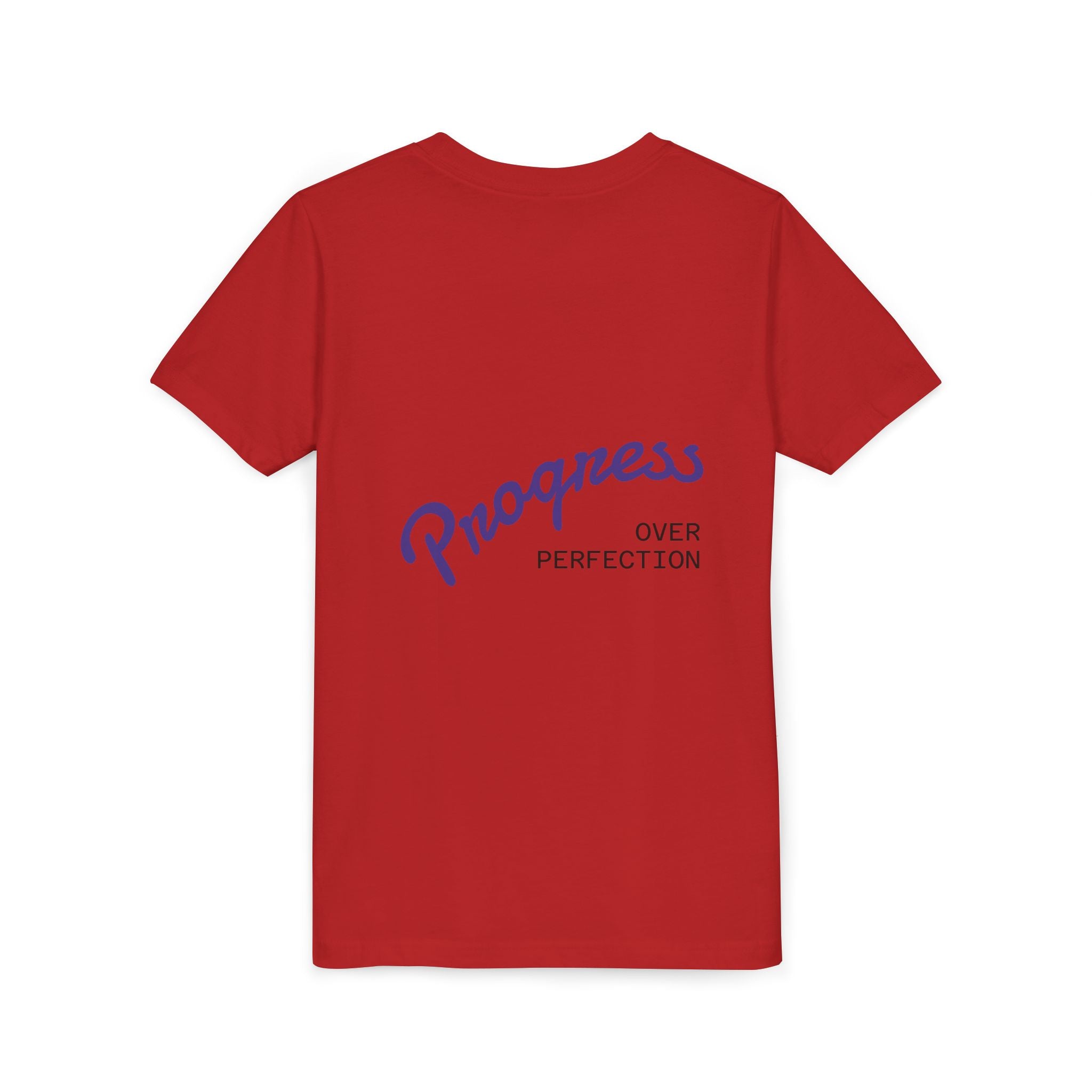 Progress Over Perfection Youth Tee | Less Hustle More Coffee design