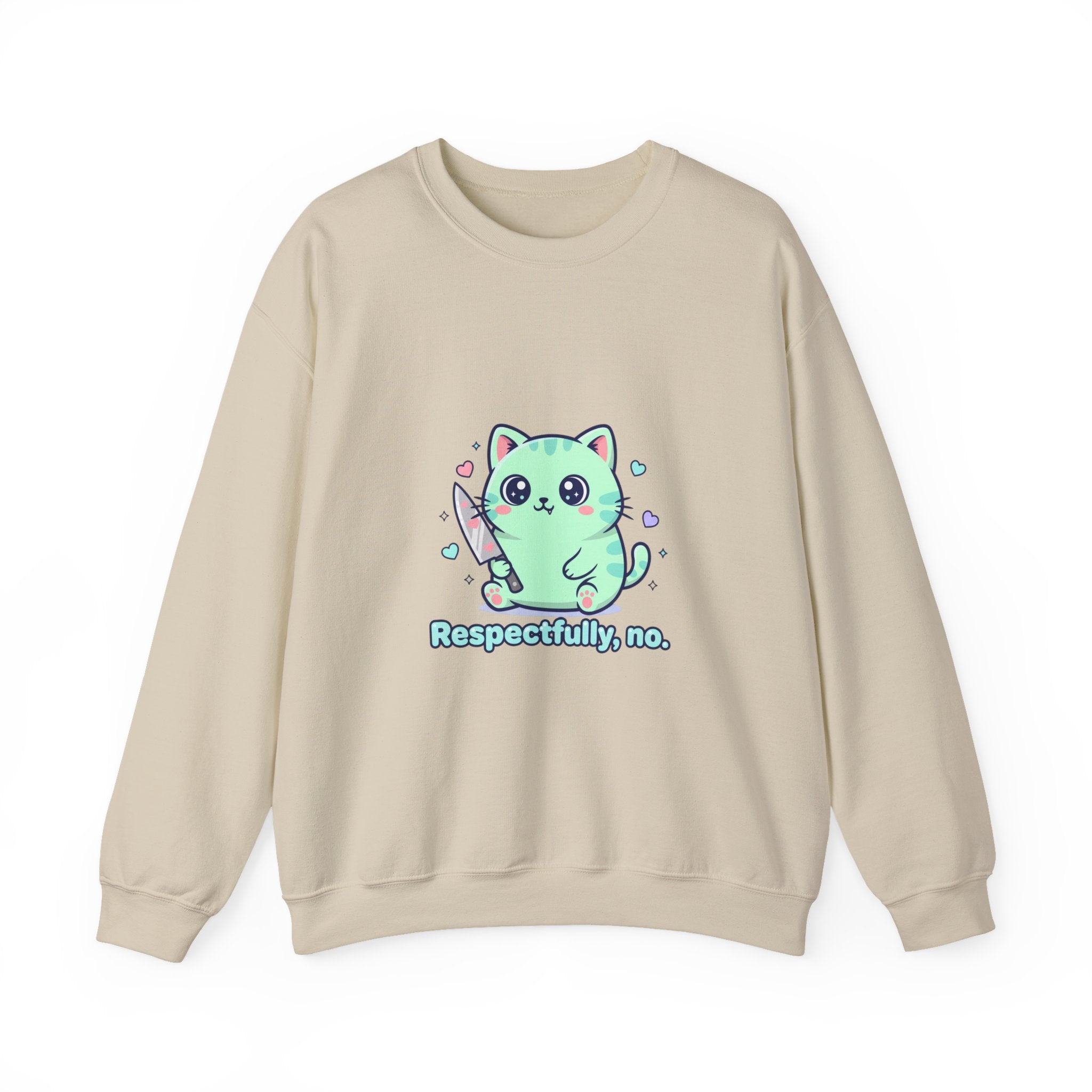 Respectfully No Cat sweatshirt | kawaii threat, pastel cute menacing
