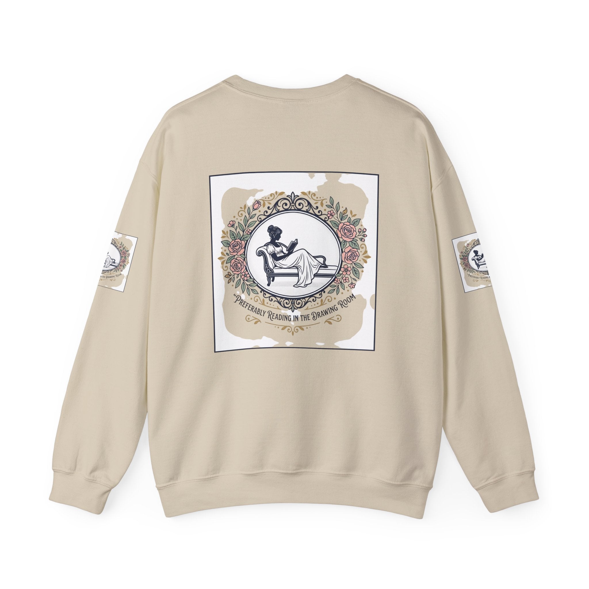 Bluza Damska z Nadrukiem | Czytająca Kobieta | Vintage Kwiatowy Medalion
