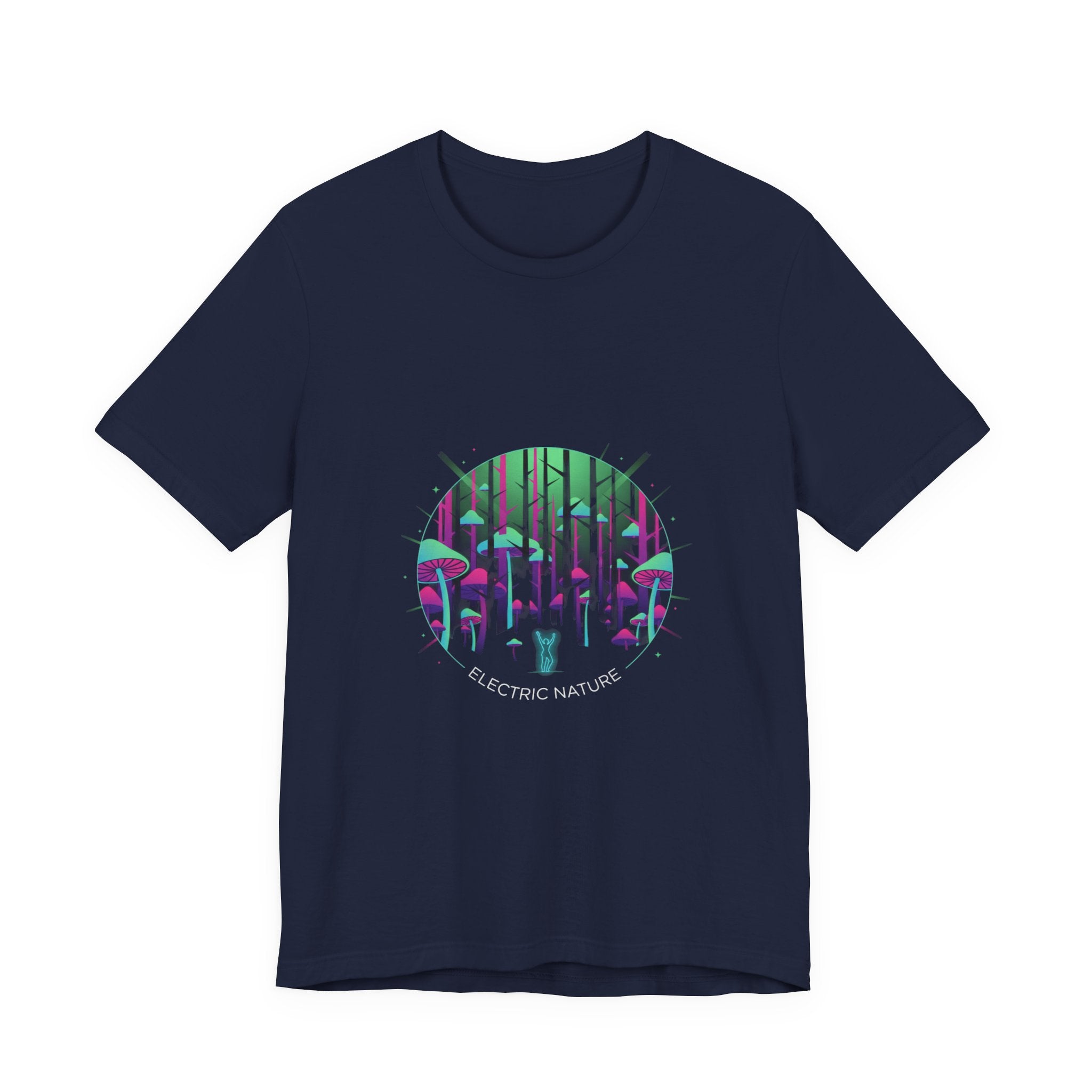 Neon Forest Mushroom Tee | glow forest design, psychedelic plant t-shirt