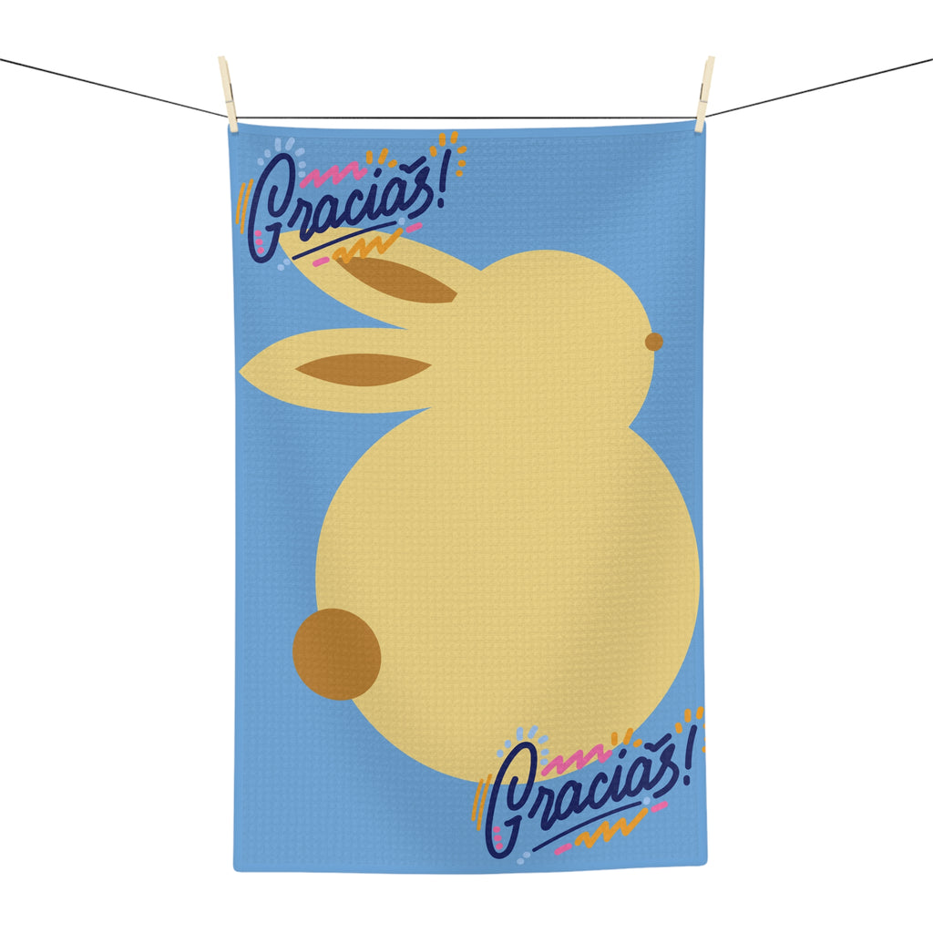 Avocado Pattern Microfiber Tea Towel — Bright Yellow Kitchen Towel for Avocado Lovers