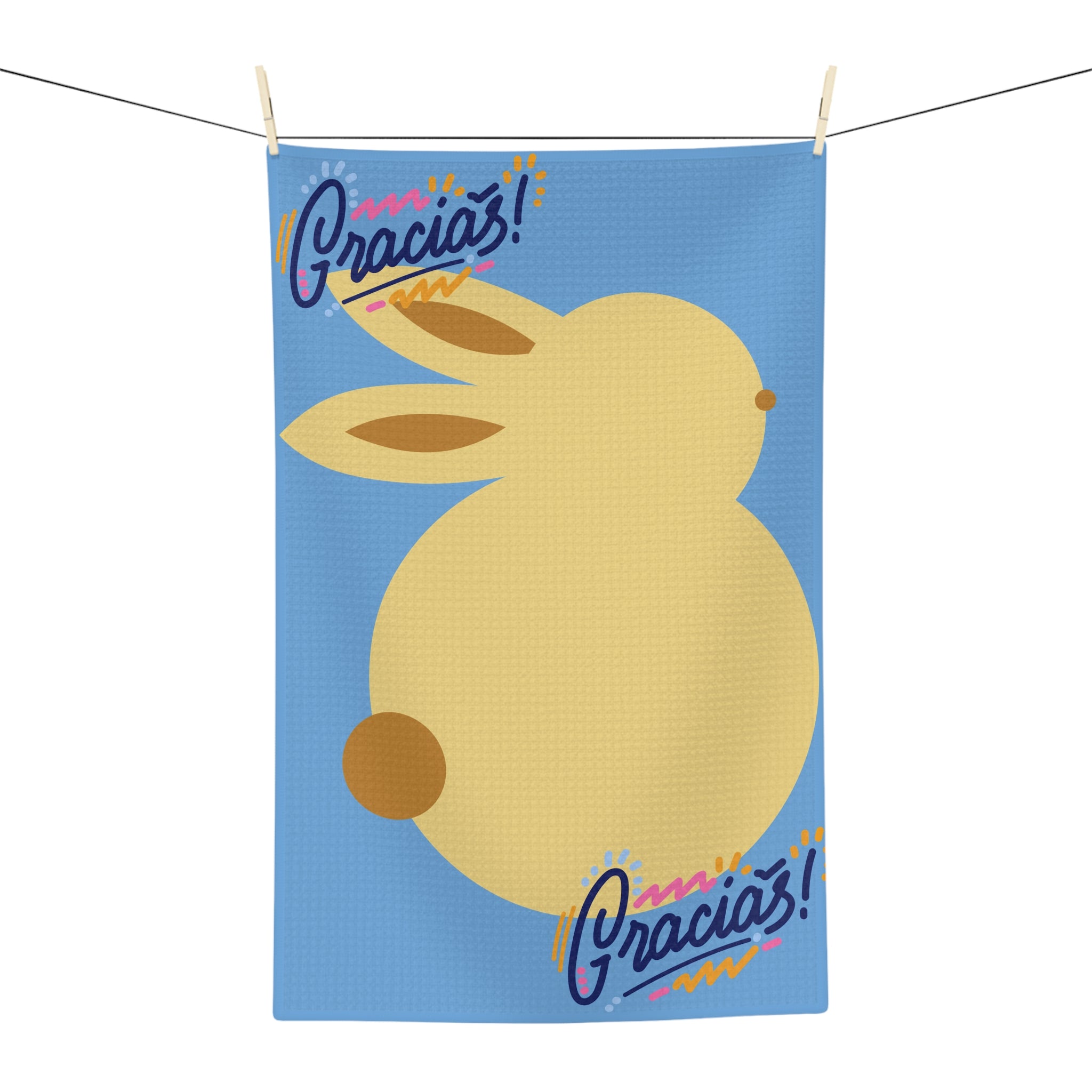 Avocado Pattern Microfiber Tea Towel — Bright Yellow Kitchen Towel for Avocado Lovers