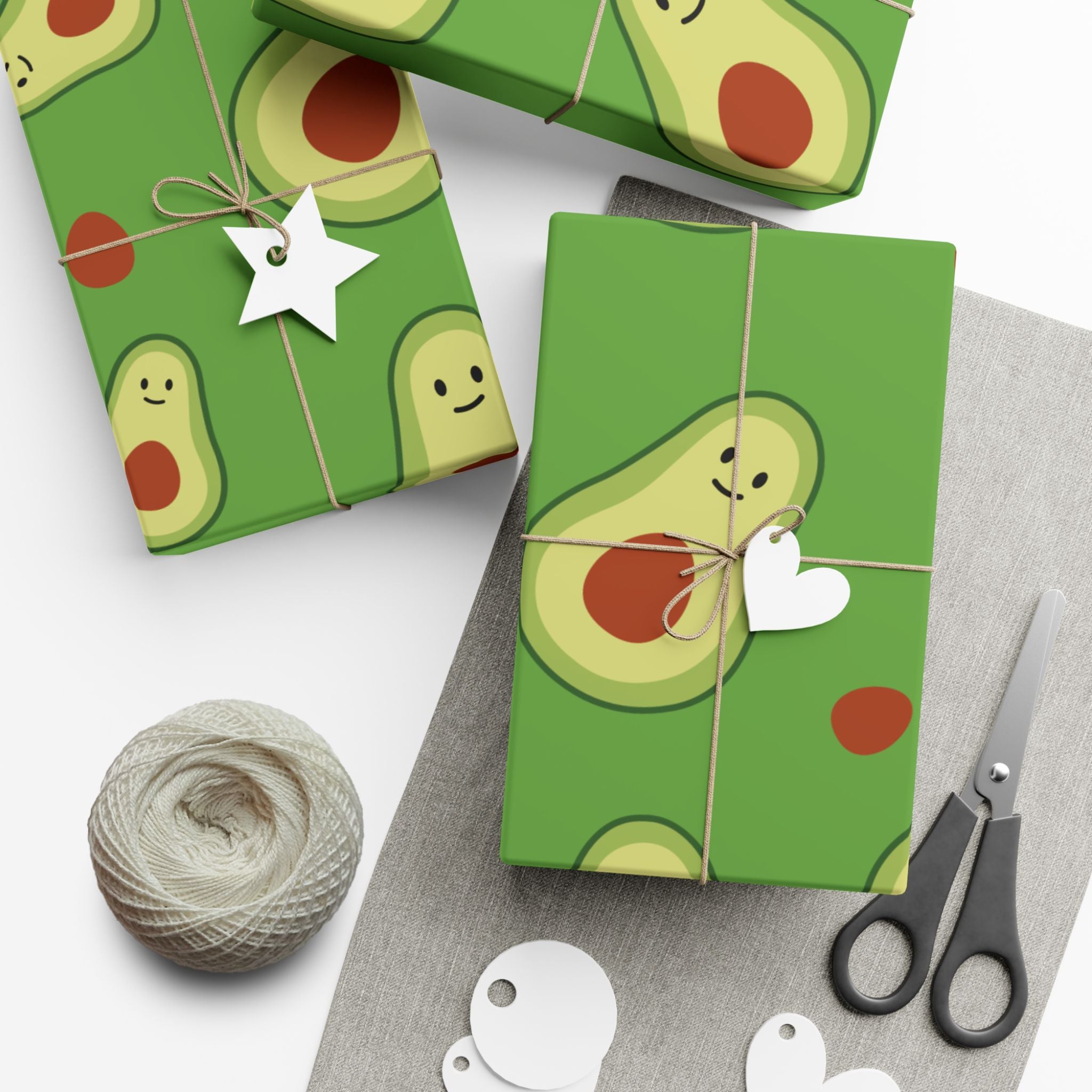 Smiling Avocado Pattern Gift Wrap Paper | Avocado Wrapping Paper