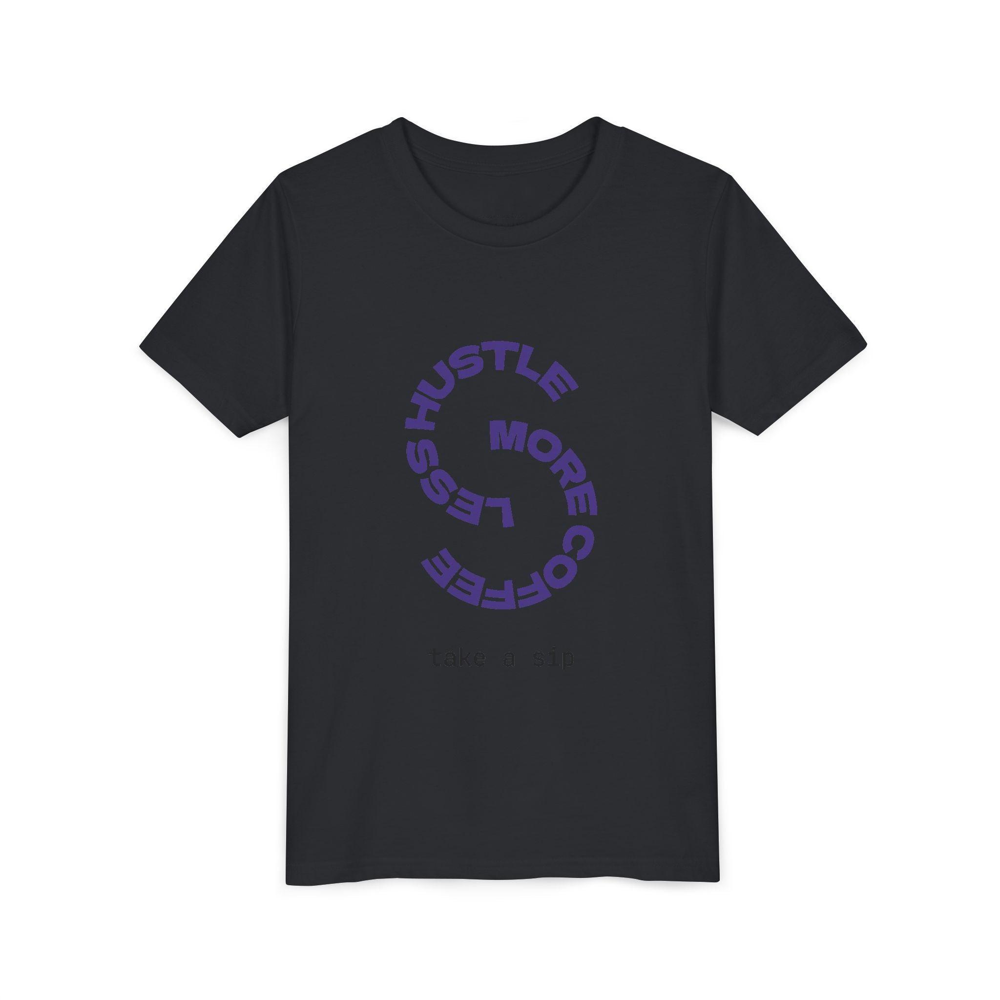 Progress Over Perfection Youth Tee | Less Hustle More Coffee design