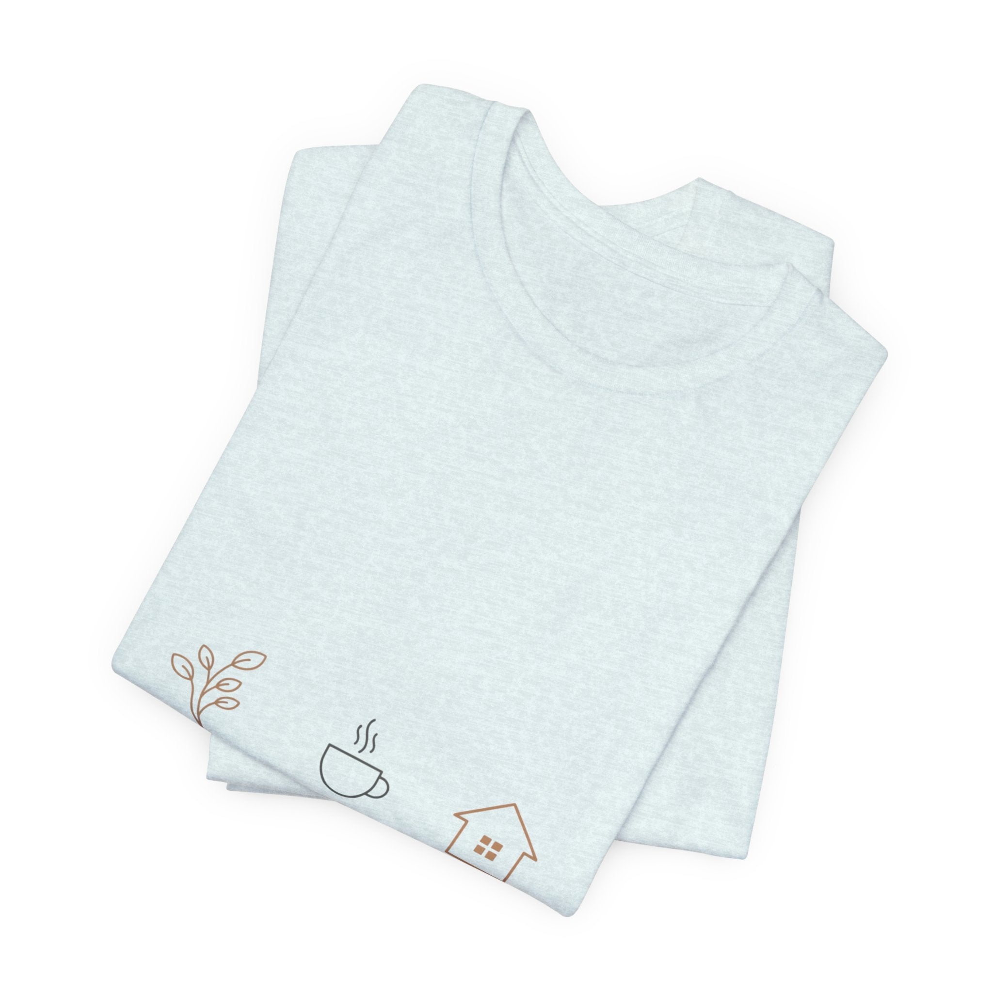 Plant Coffee Home minimal one-line art T-Shirt | single continuous line illustration, Scandi line art