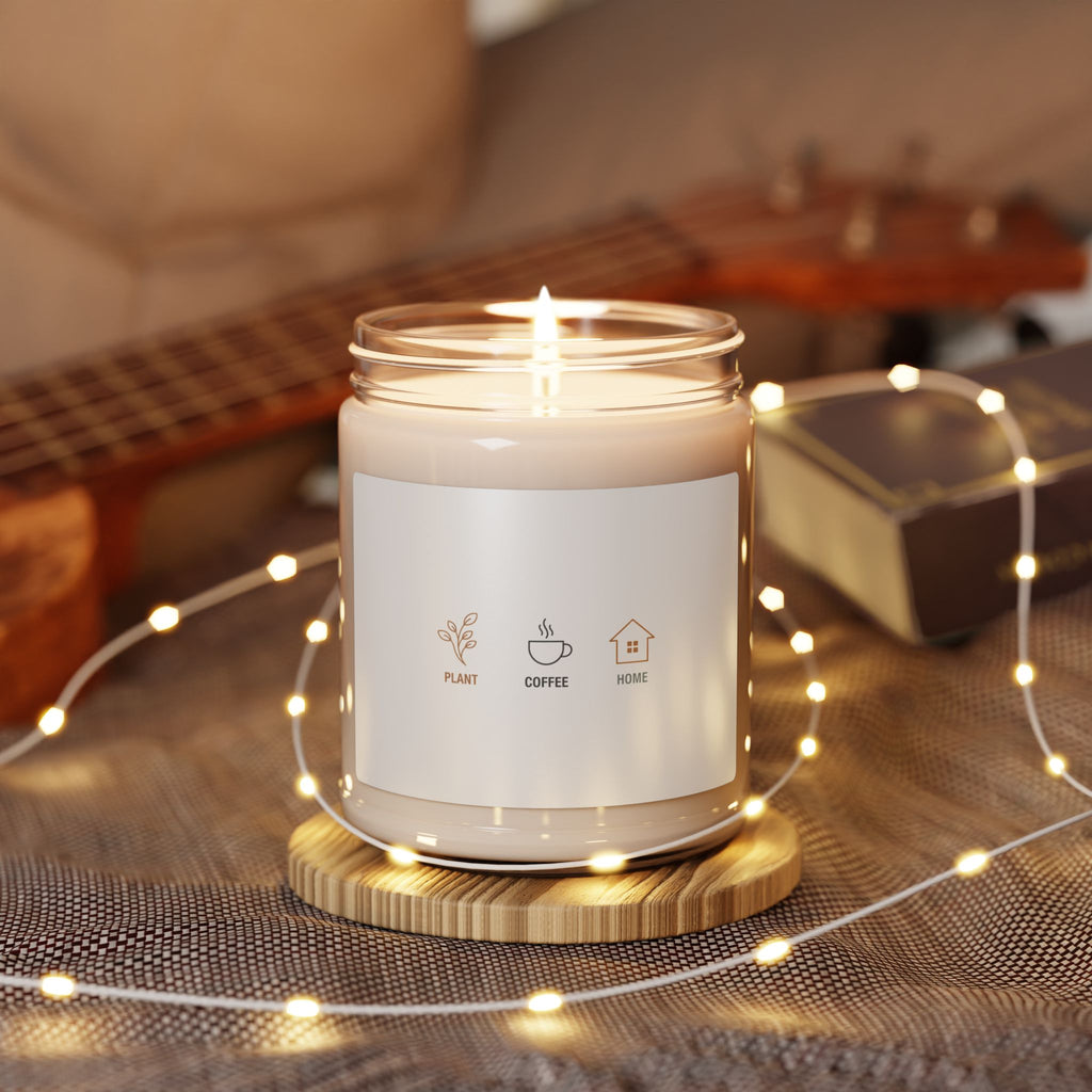 One-Line Plant Coffee Home Candle, Minimalist Soy Candle, Scandi Line Art