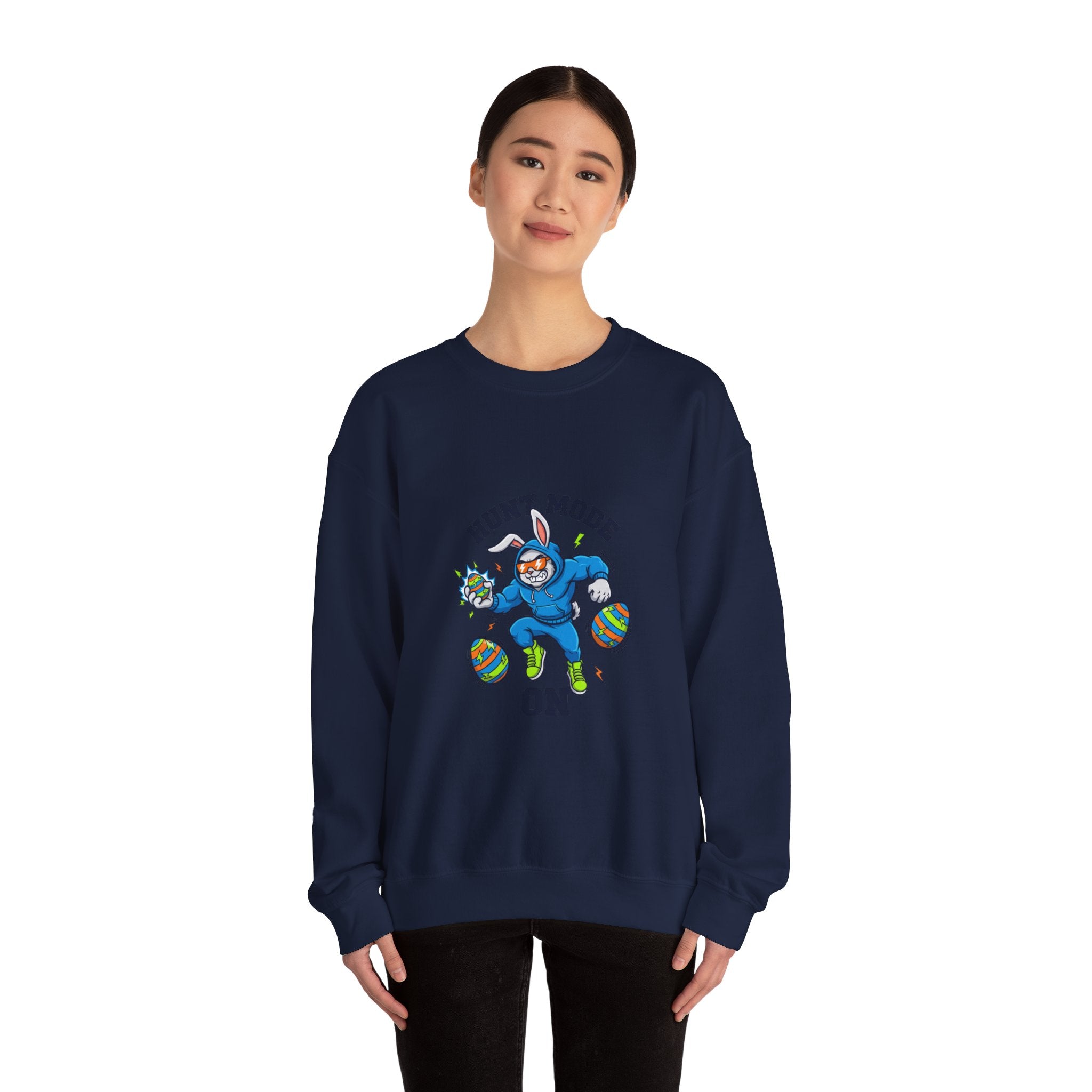 Hunt Mode On Easter Crewneck Sweatshirt | boys Easter shirt, egg hunter