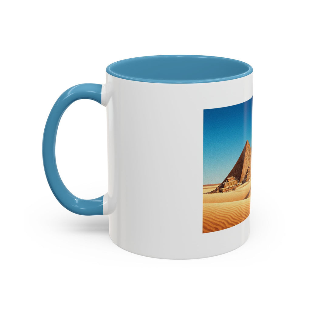 Egypt Pyramids Accent Coffee Mug — Desert Camel Travel Scene (11/15oz)