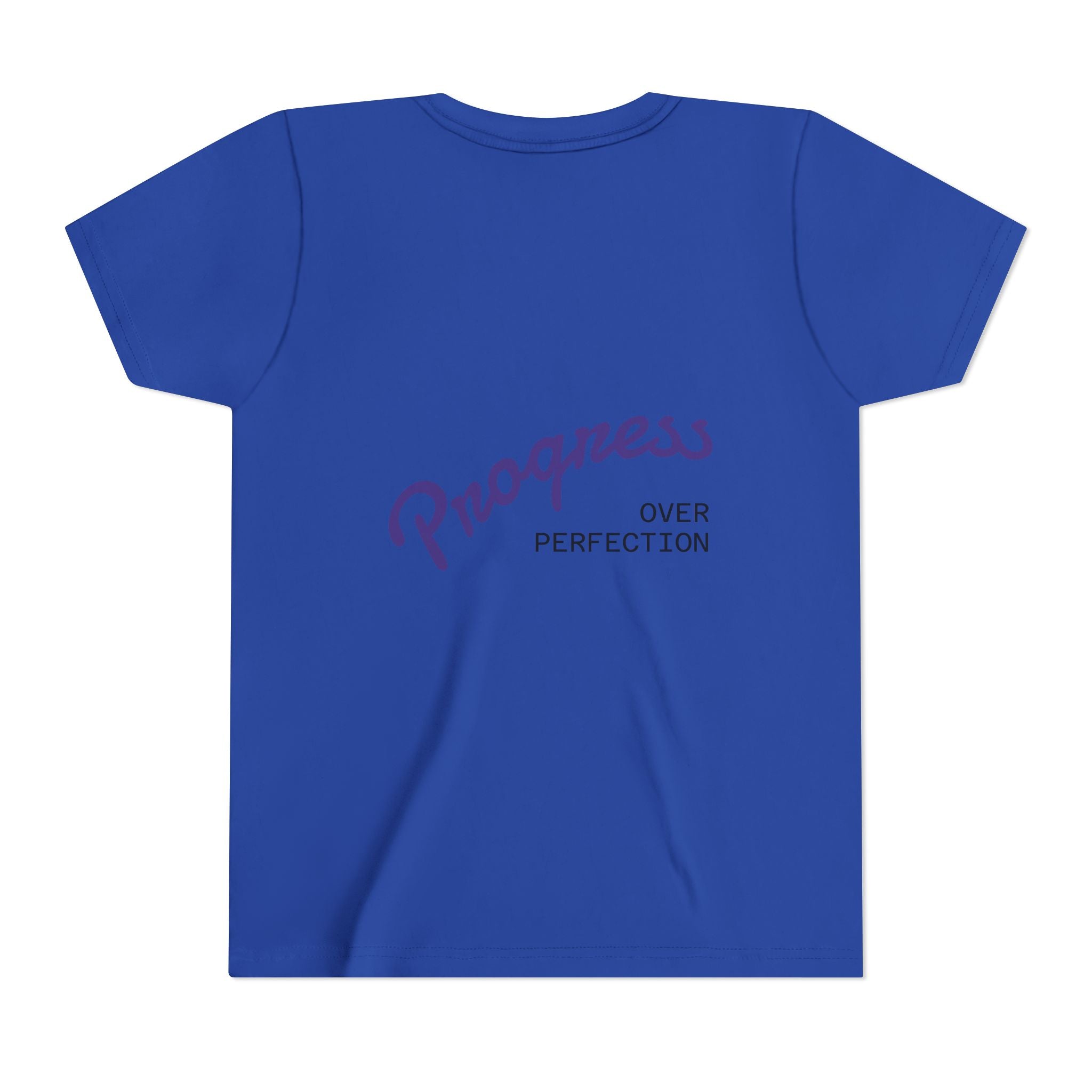 Progress Over Perfection Youth Tee | Less Hustle More Coffee design
