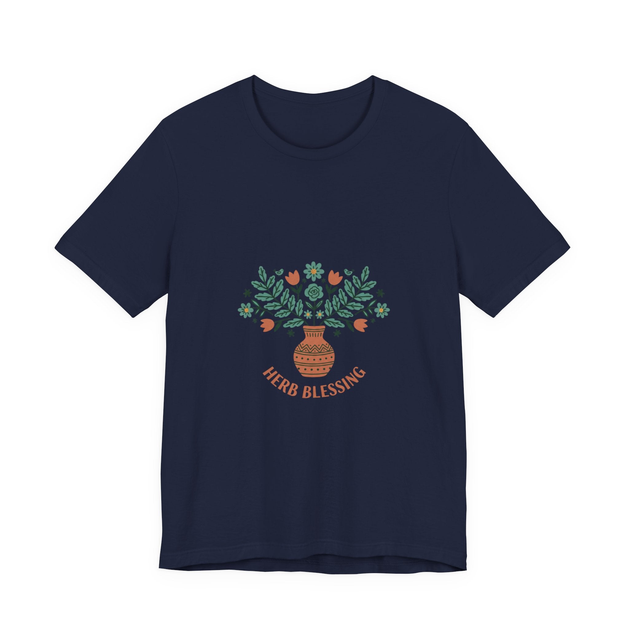 Herb Blessing Tee | Hand-Drawn Folk Botanical, embroidery style design