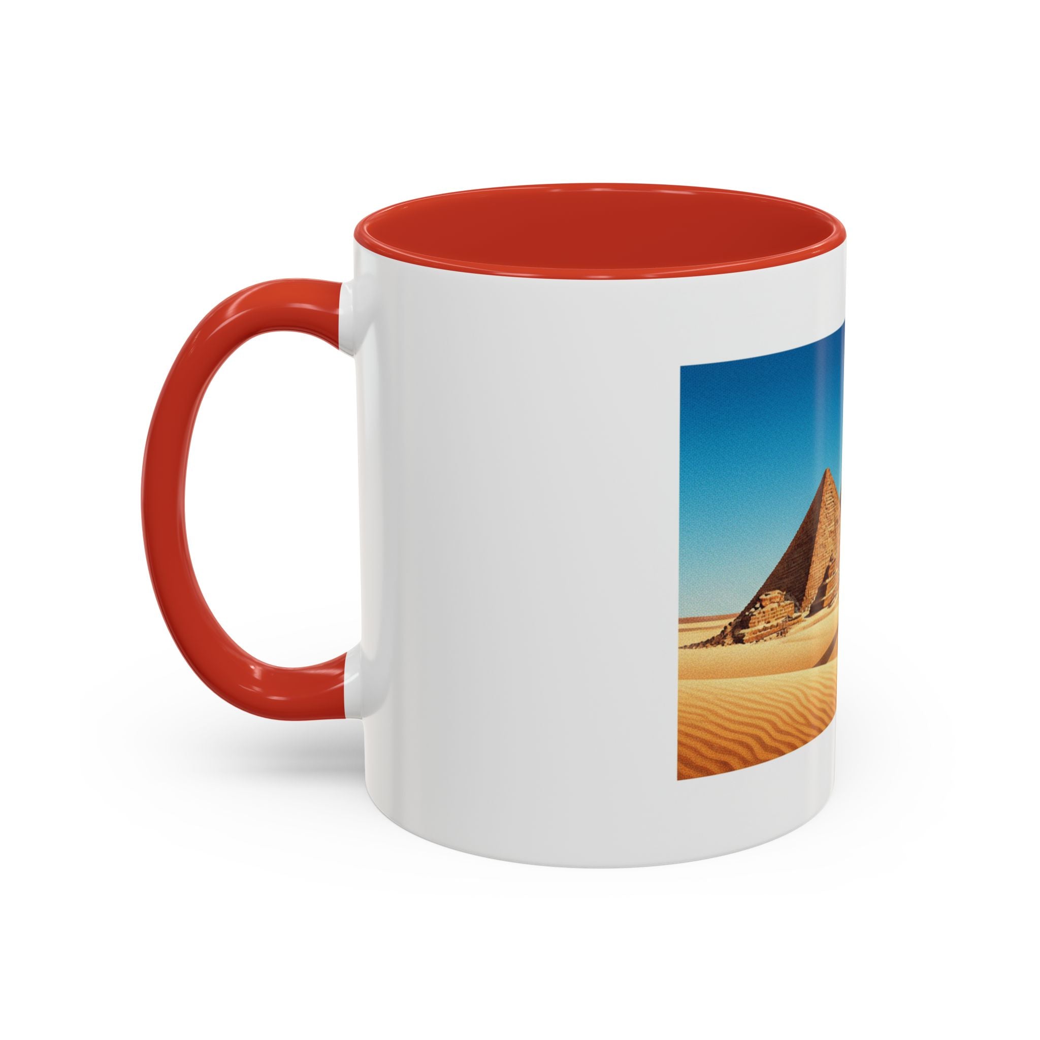 Egypt Pyramids Accent Coffee Mug — Desert Camel Travel Scene (11/15oz)