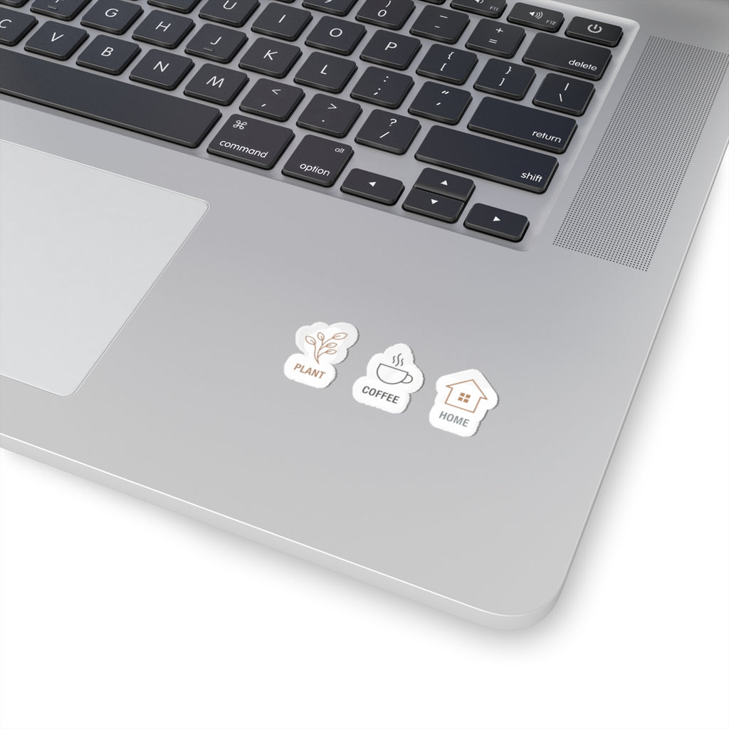 One-Line Plant, Coffee & Home Icons Kiss-Cut Stickers | Minimal Line Art, Scandi Outline