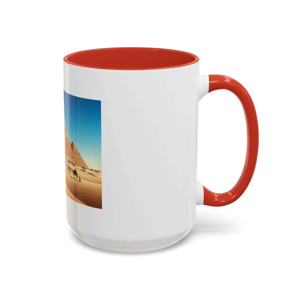 Egypt Pyramids Accent Coffee Mug — Desert Camel Travel Scene (11/15oz)