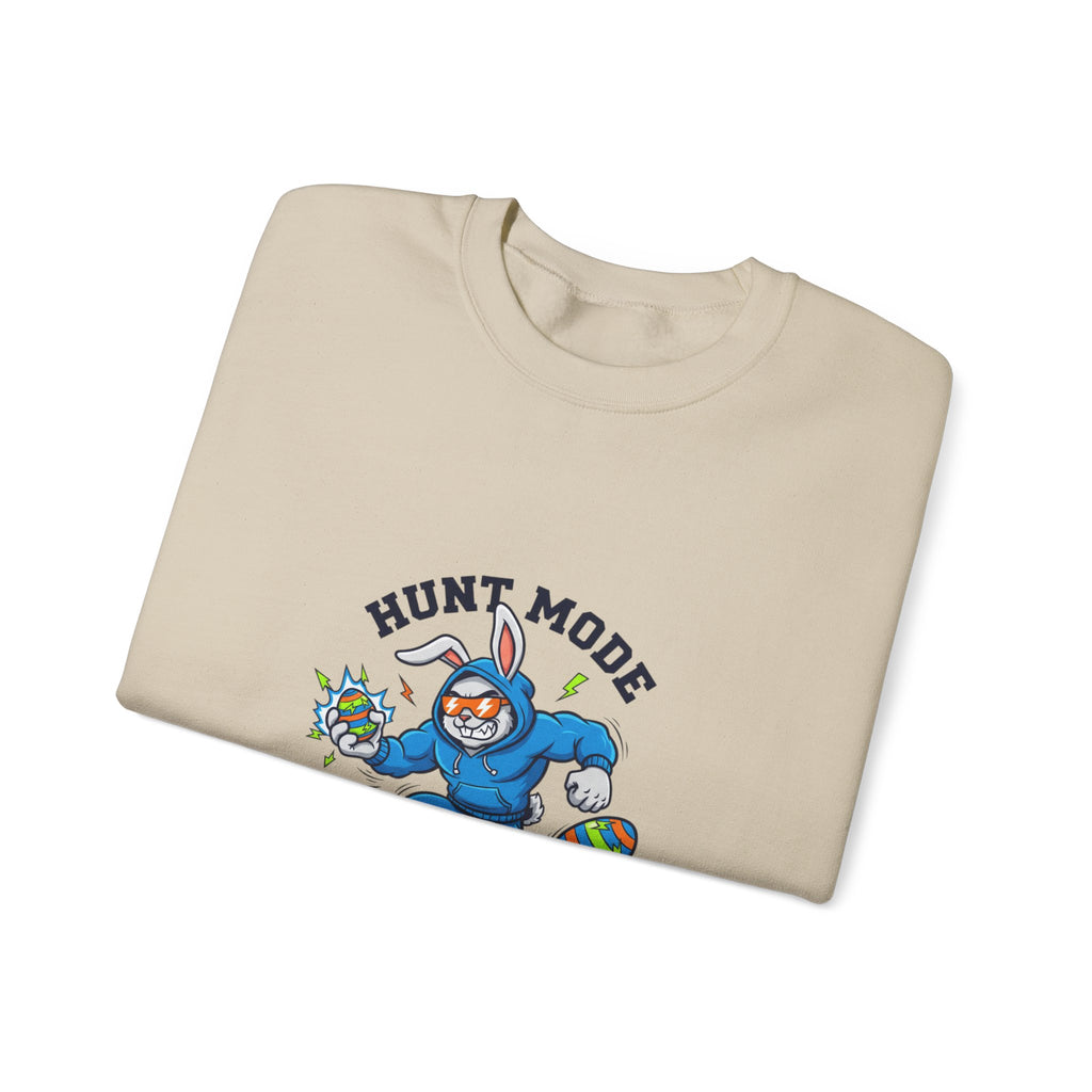 Hunt Mode On Easter Crewneck Sweatshirt | boys Easter shirt, egg hunter
