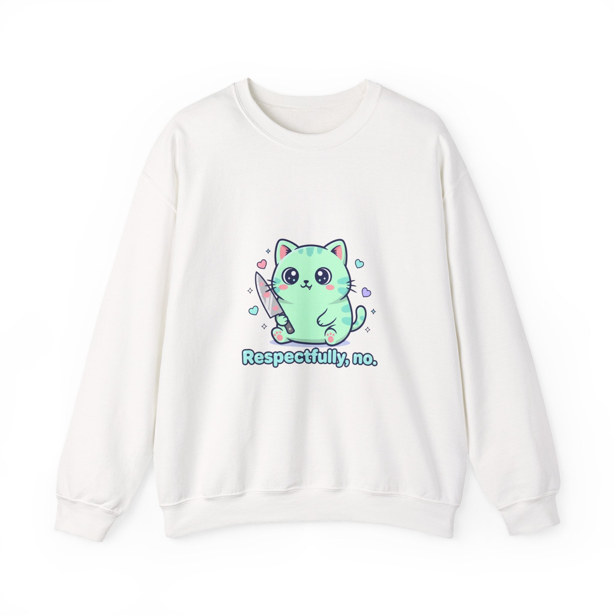 Respectfully No Cat sweatshirt | kawaii threat, pastel cute menacing