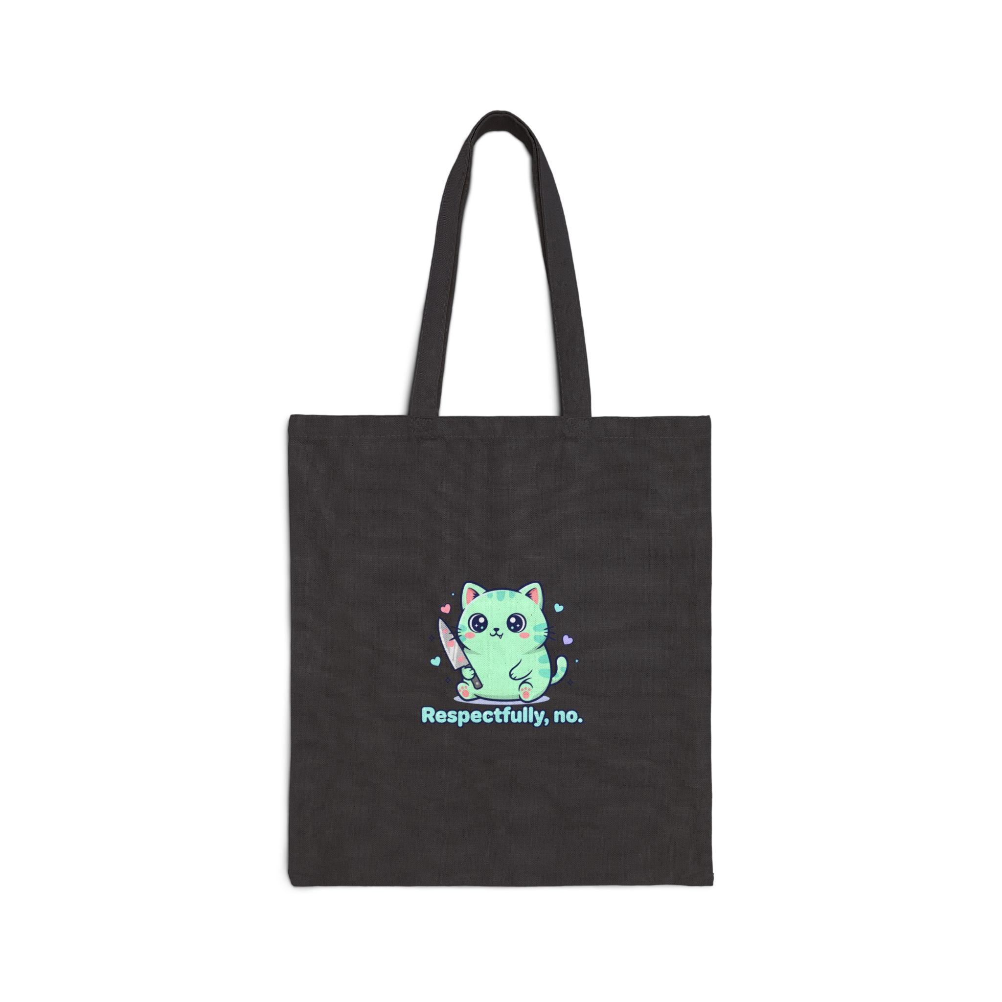 Respectfully No Tote | kawaii threat, pastel soft-grunge canvas