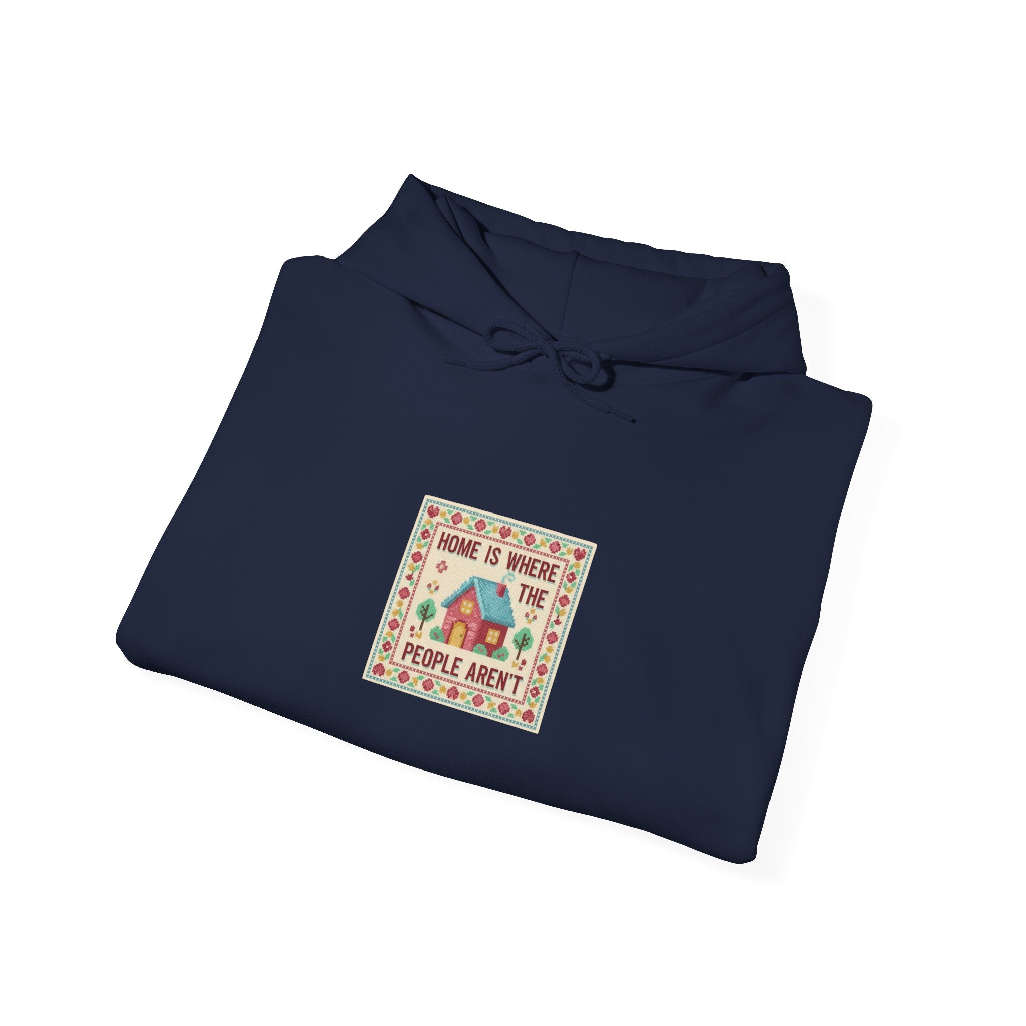 Grandma Chic 'Home Is Where' Cross Stitch Hoodie | ironic embroidery, needlepoint print