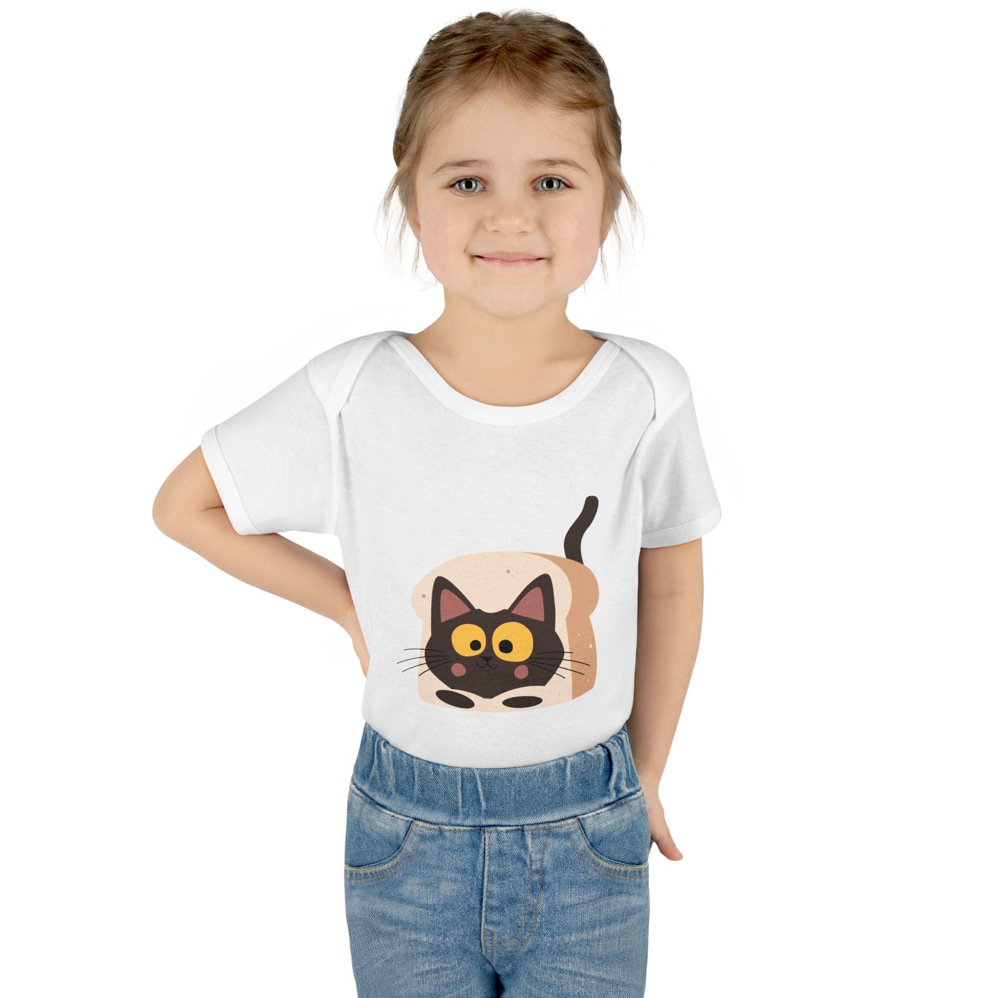 Cartoon Kitten Illustration Bodysuit | Cute Cat Graphic Baby One-Piece