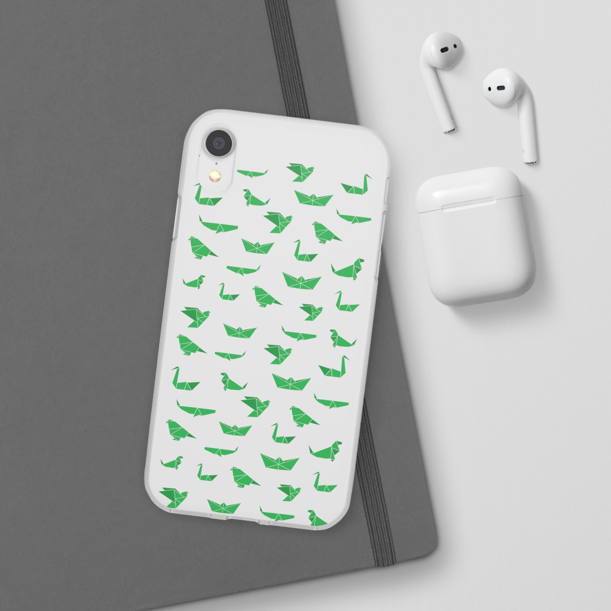 Green Origami Birds phone case | Flexi Case
