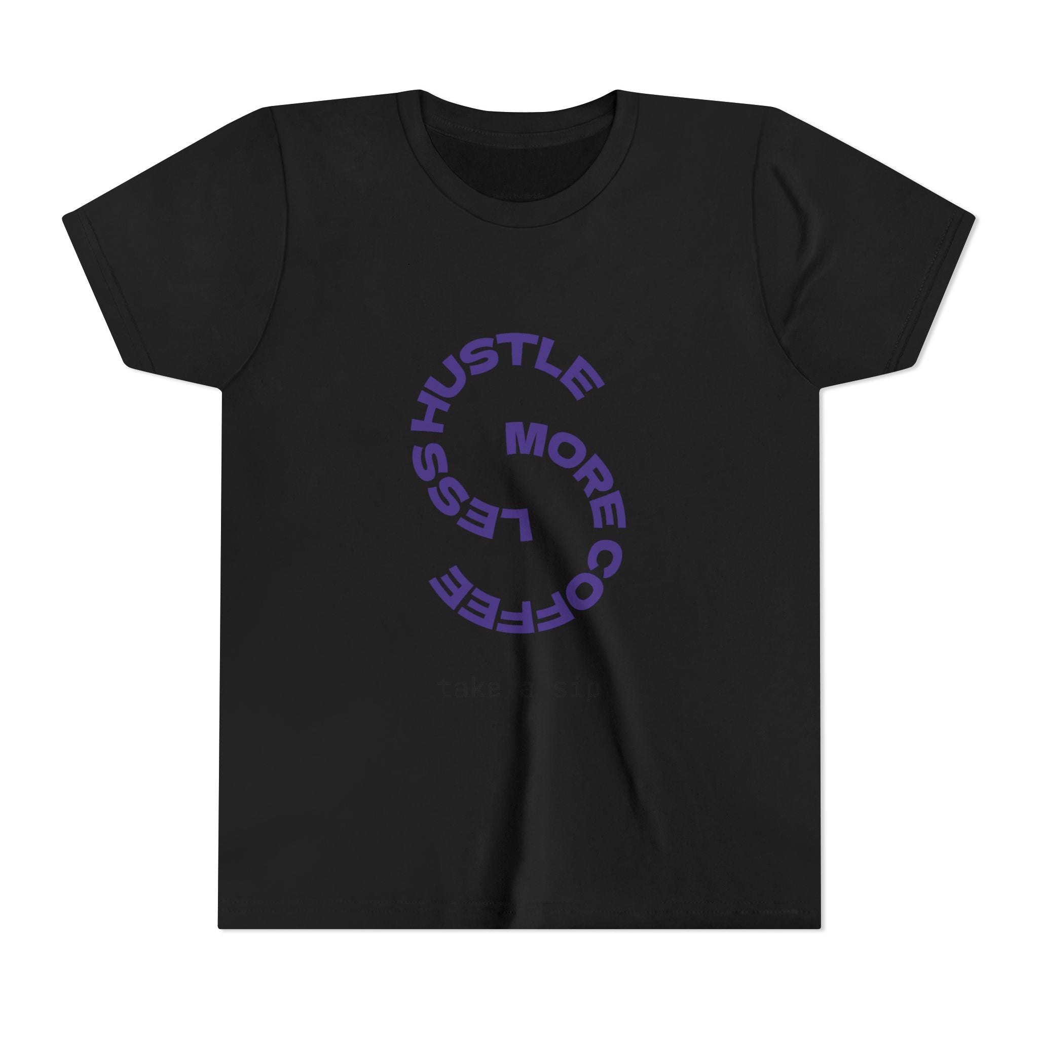 Progress Over Perfection Youth Tee | Less Hustle More Coffee design