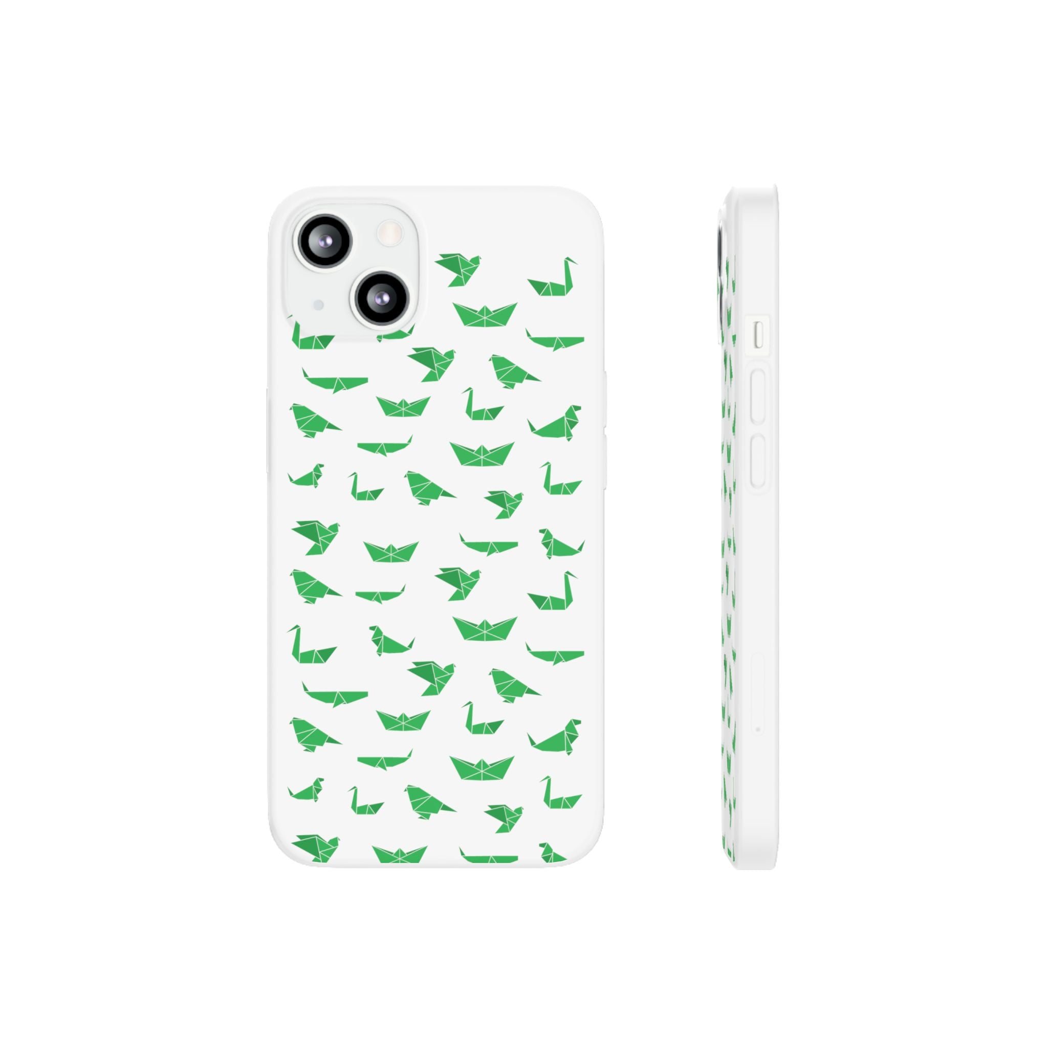 Green Origami Birds phone case | Flexi Case