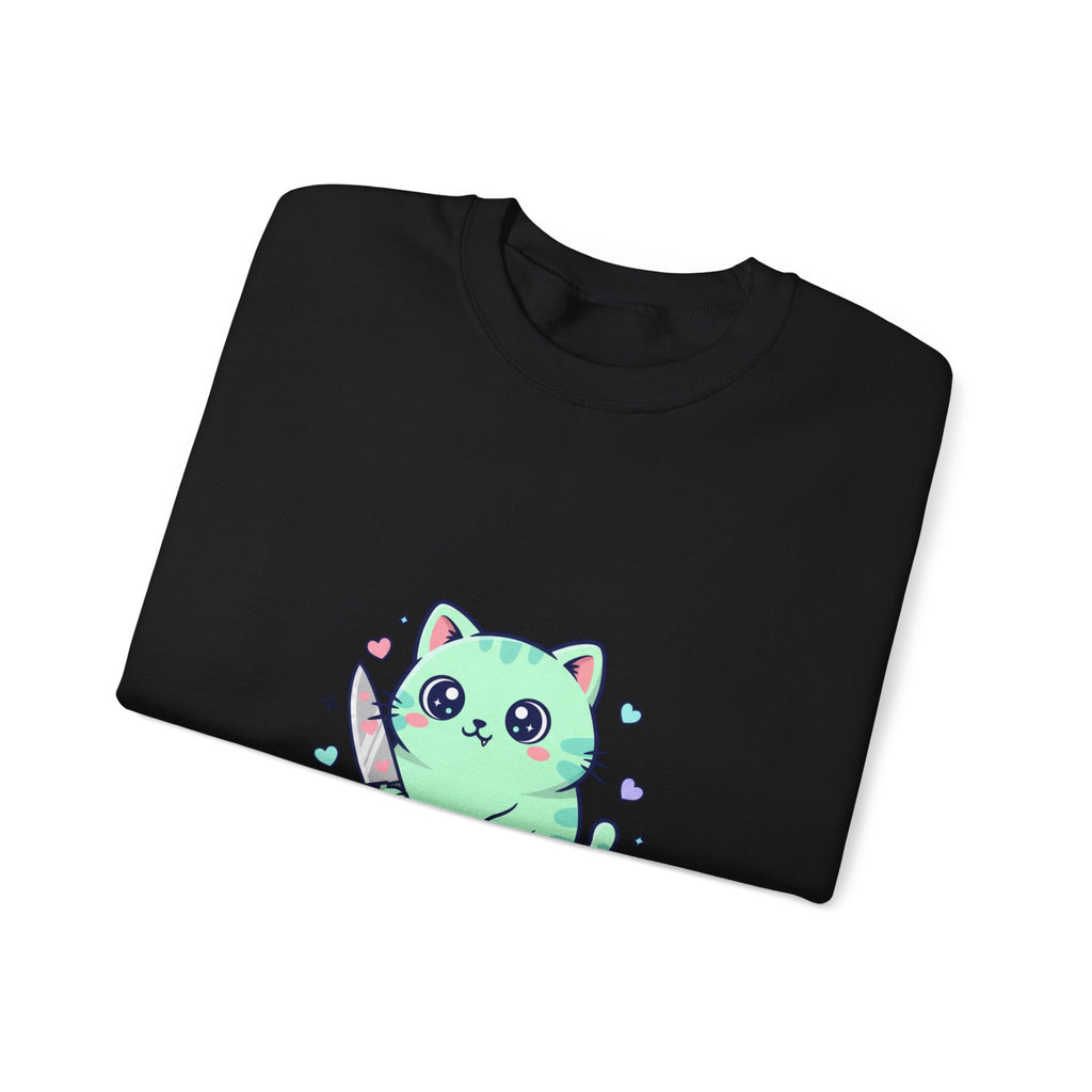 Respectfully No Cat sweatshirt | kawaii threat, pastel cute menacing