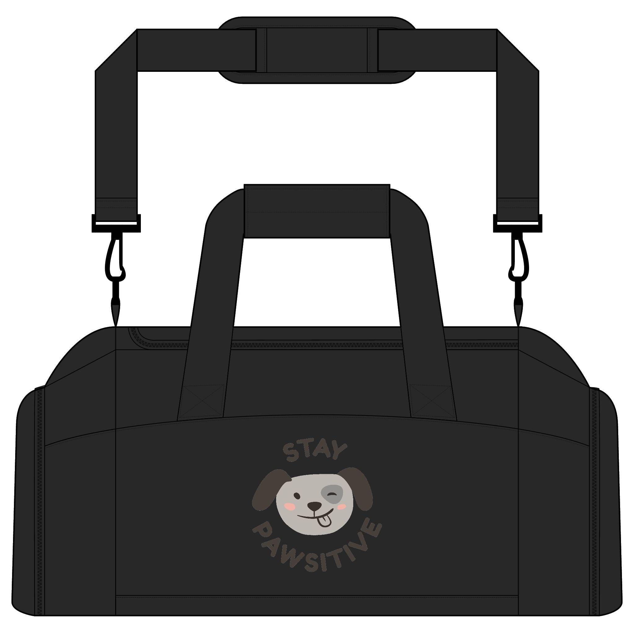 Stay Pawsitive Duffel Bag — Cute Dog Gym Bag for Pet Lovers
