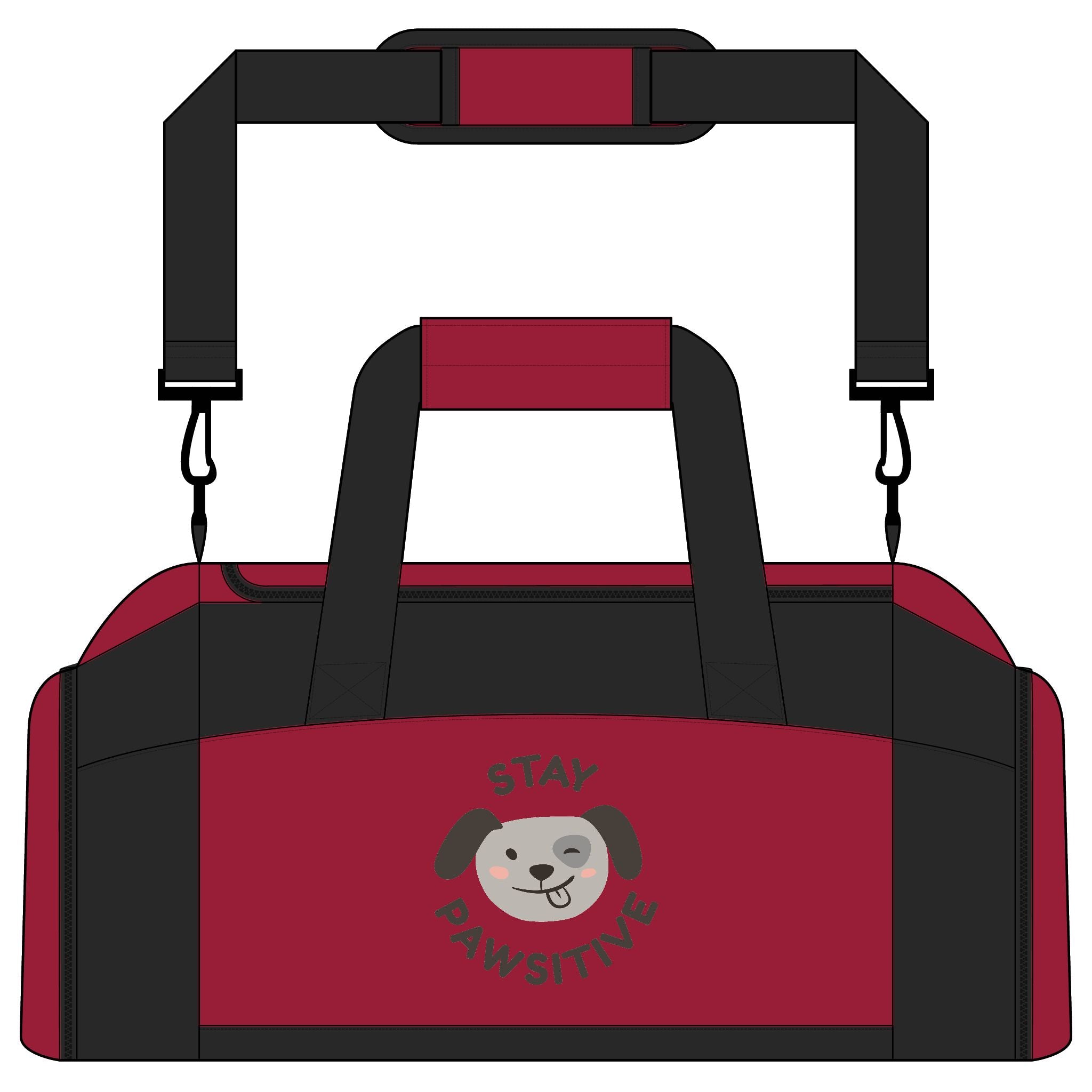 Stay Pawsitive Duffel Bag — Cute Dog Gym Bag for Pet Lovers