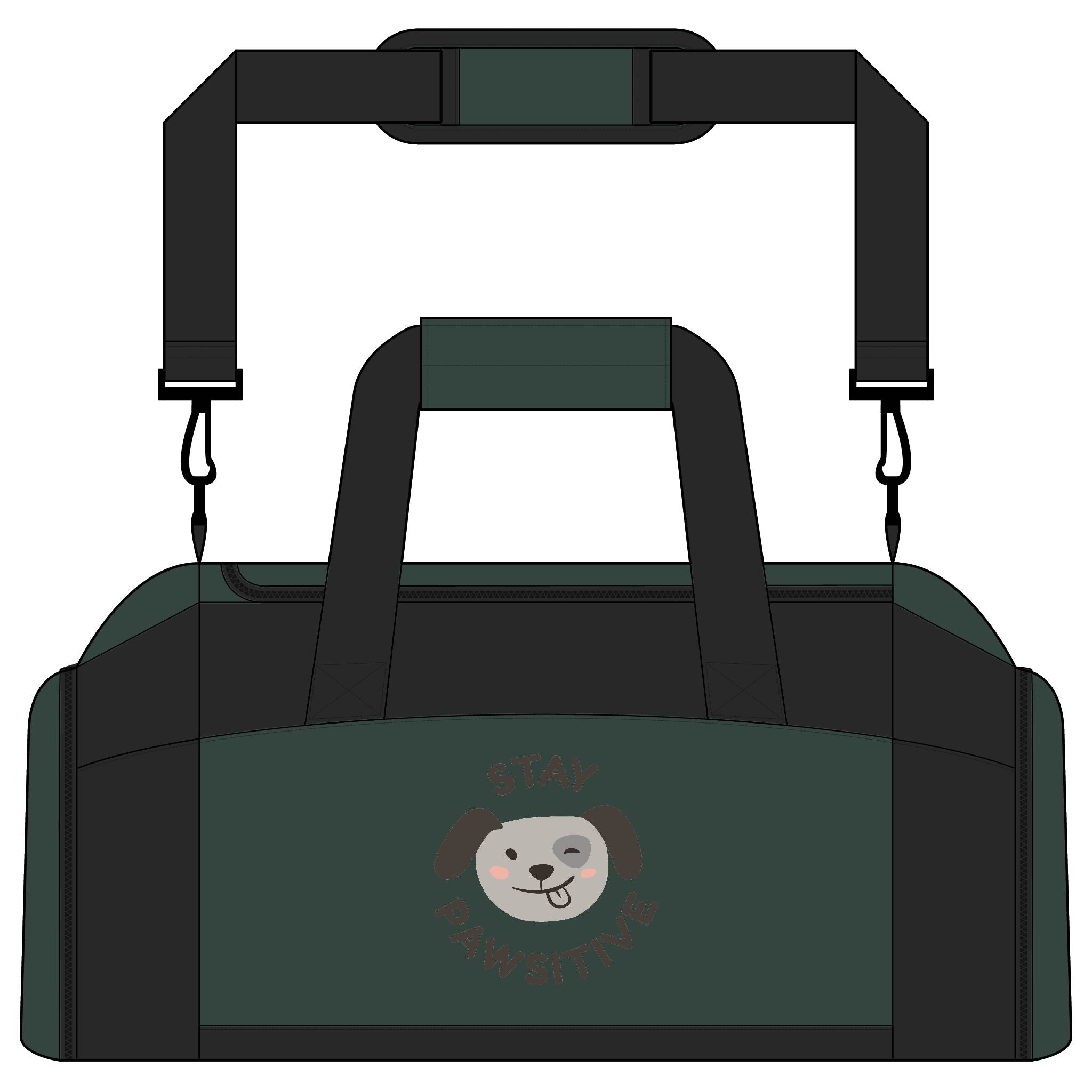 Stay Pawsitive Duffel Bag — Cute Dog Gym Bag for Pet Lovers