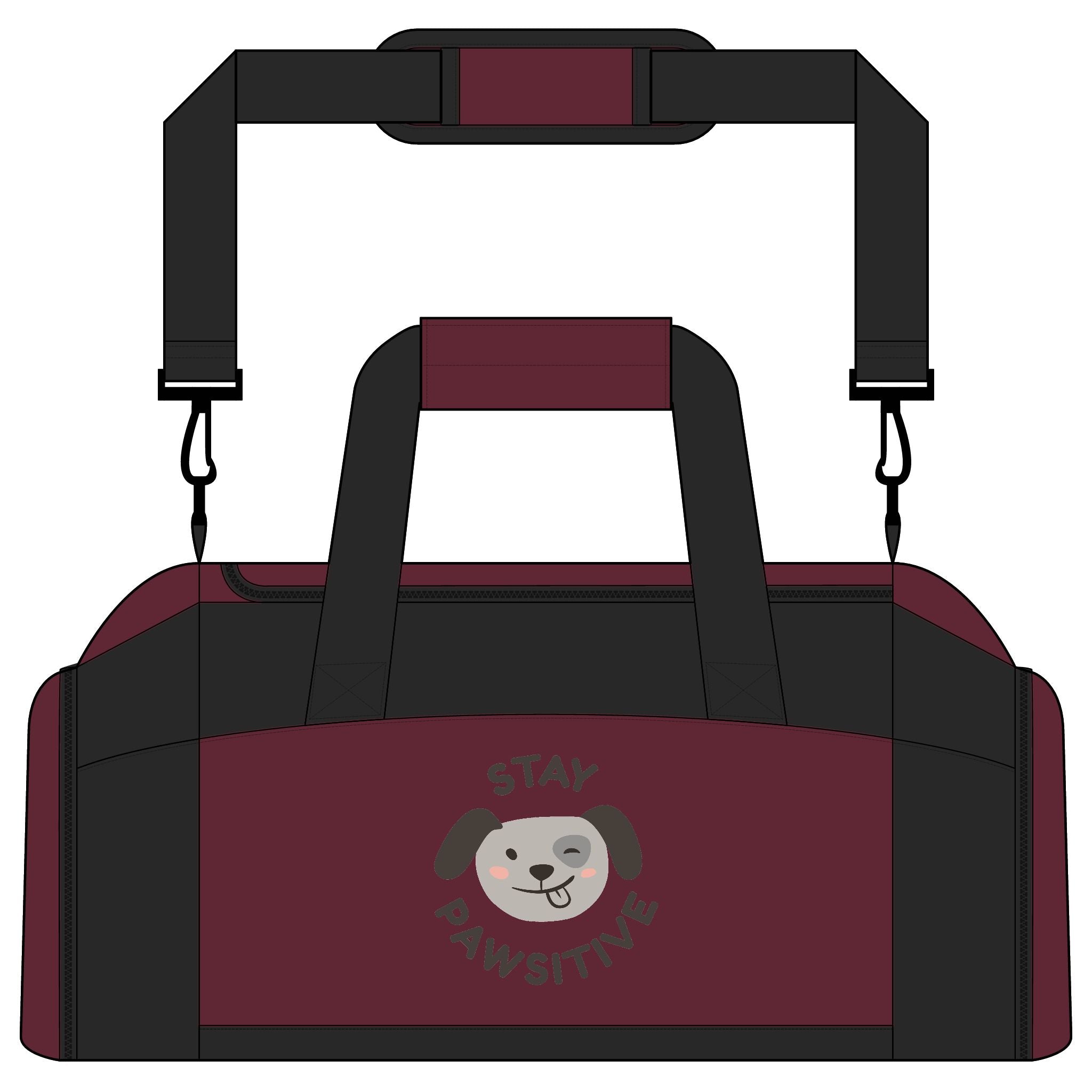 Stay Pawsitive Duffel Bag — Cute Dog Gym Bag for Pet Lovers