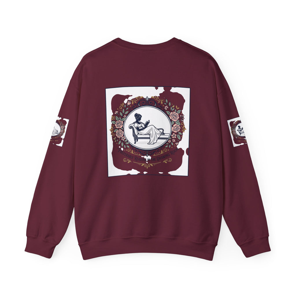 Bluza Damska z Nadrukiem | Czytająca Kobieta | Vintage Kwiatowy Medalion