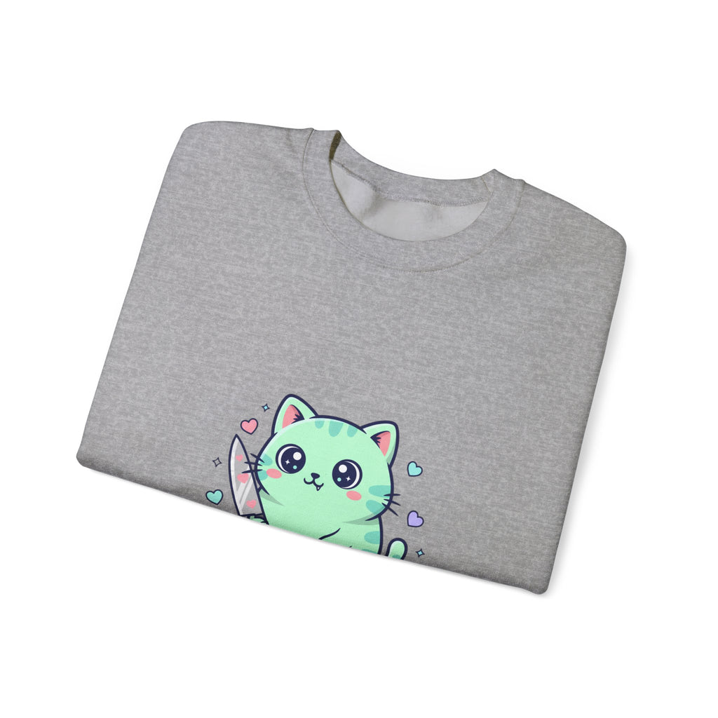 Respectfully No Cat sweatshirt | kawaii threat, pastel cute menacing