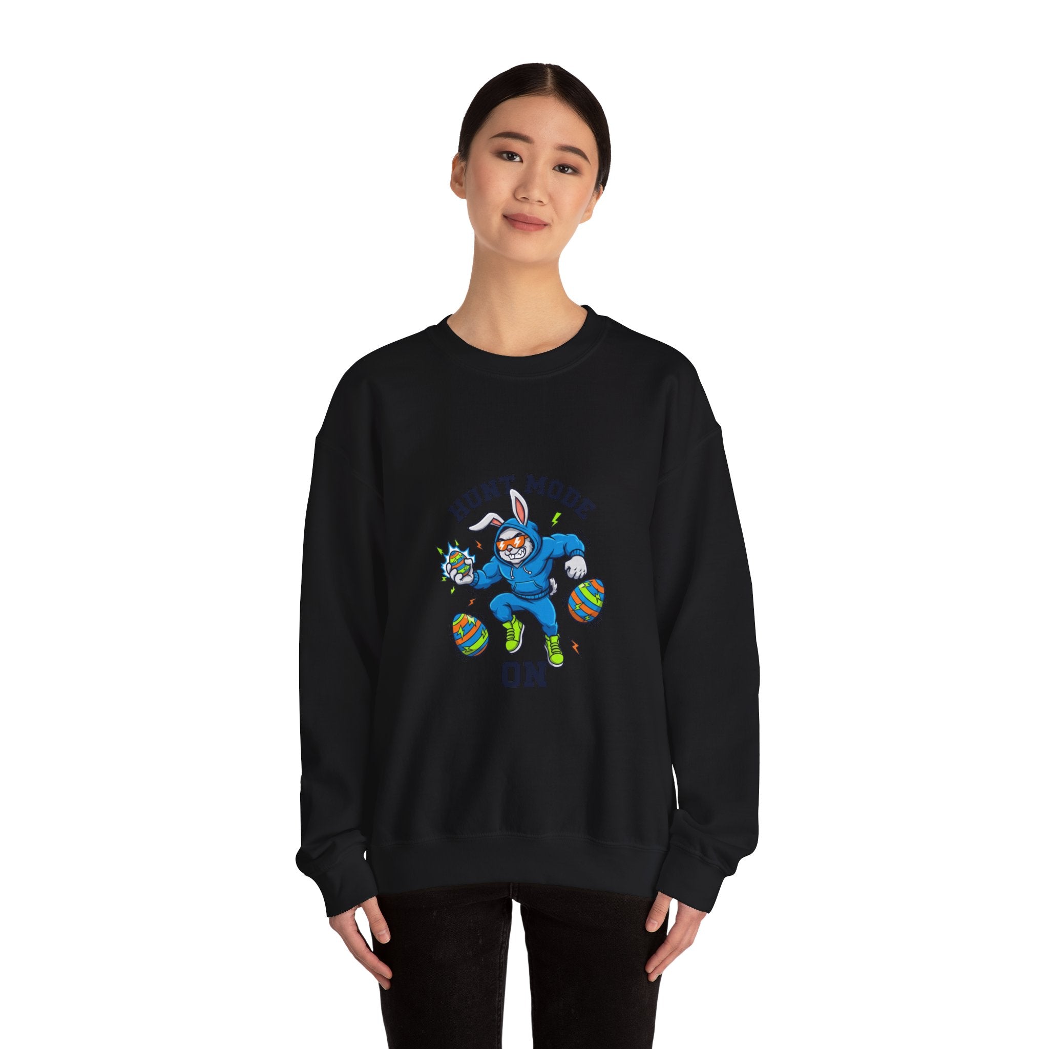 Hunt Mode On Easter Crewneck Sweatshirt | boys Easter shirt, egg hunter
