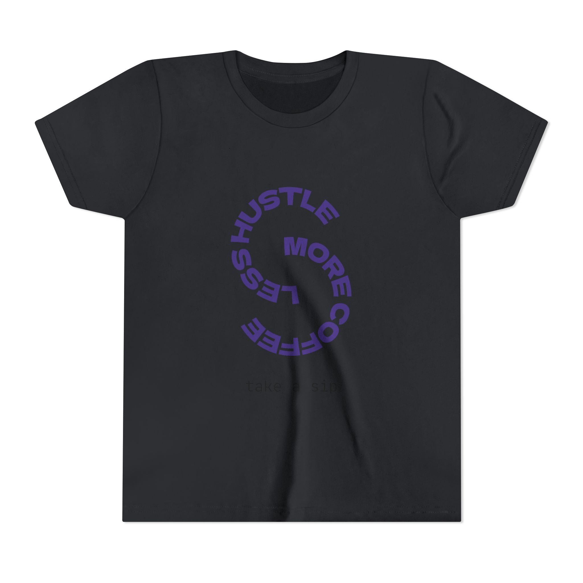 Progress Over Perfection Youth Tee | Less Hustle More Coffee design