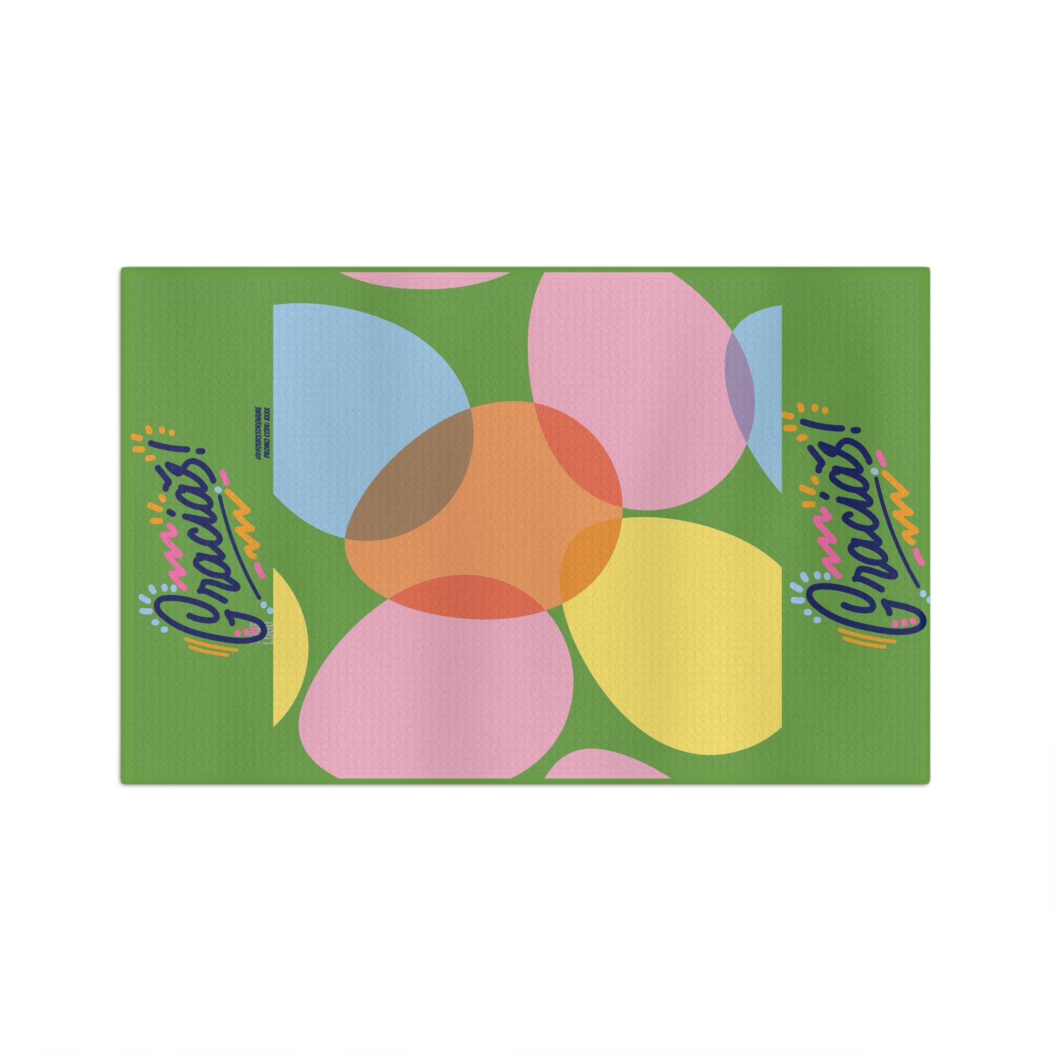 Gracias Floral Microfiber Tea Towel — Colorful Thank You Kitchen Towel