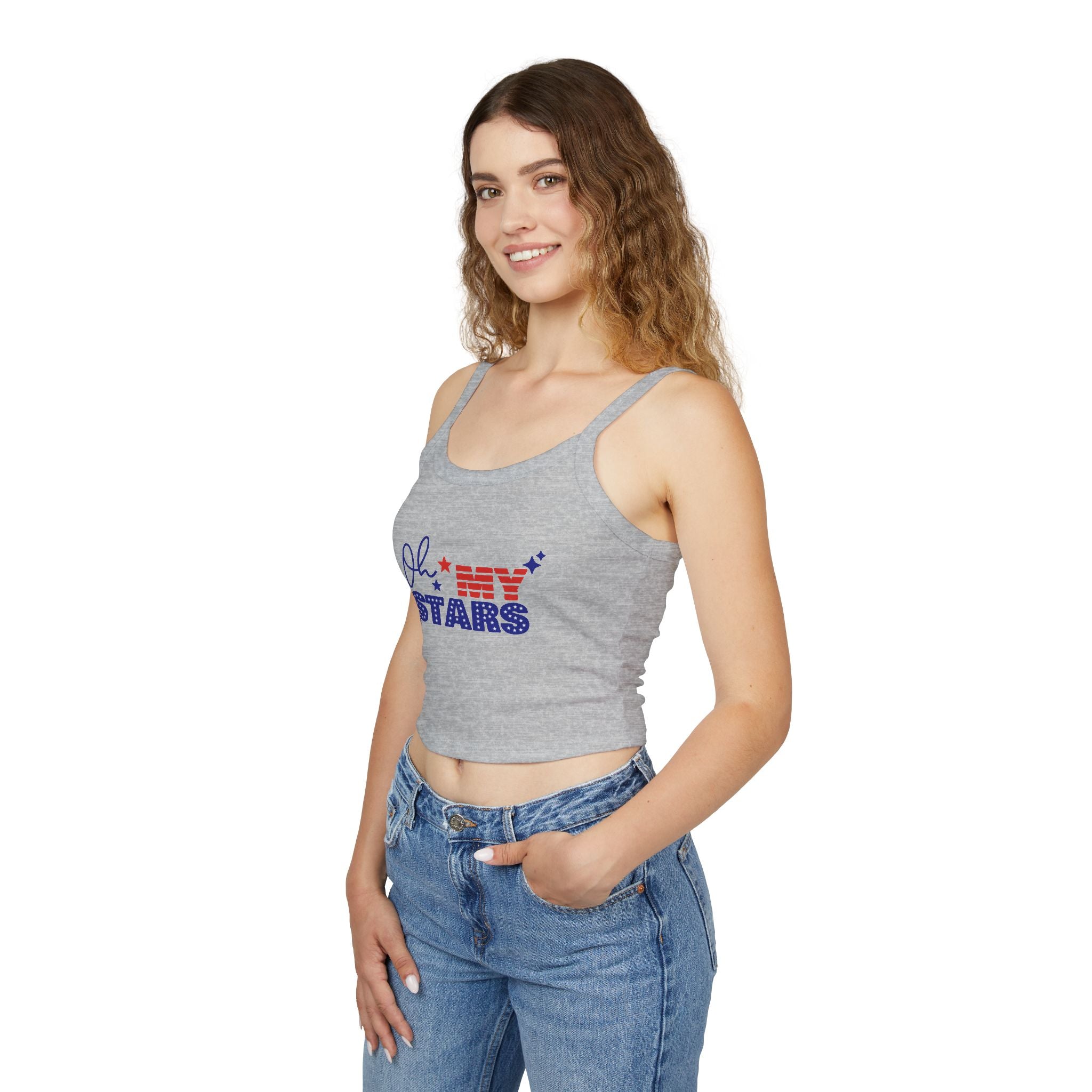 Oh My Stars tank top | Patriotic USA flag lettering, Fourth of July