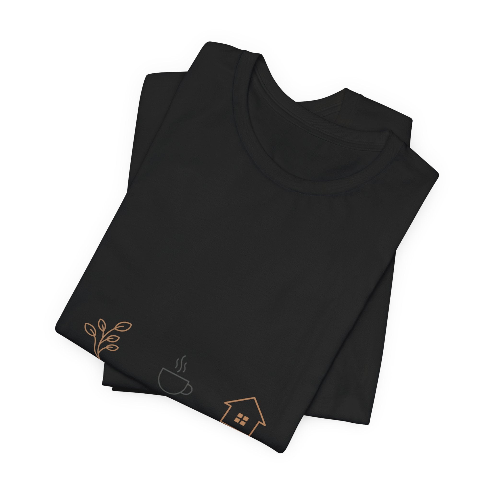 Plant Coffee Home minimal one-line art T-Shirt | single continuous line illustration, Scandi line art