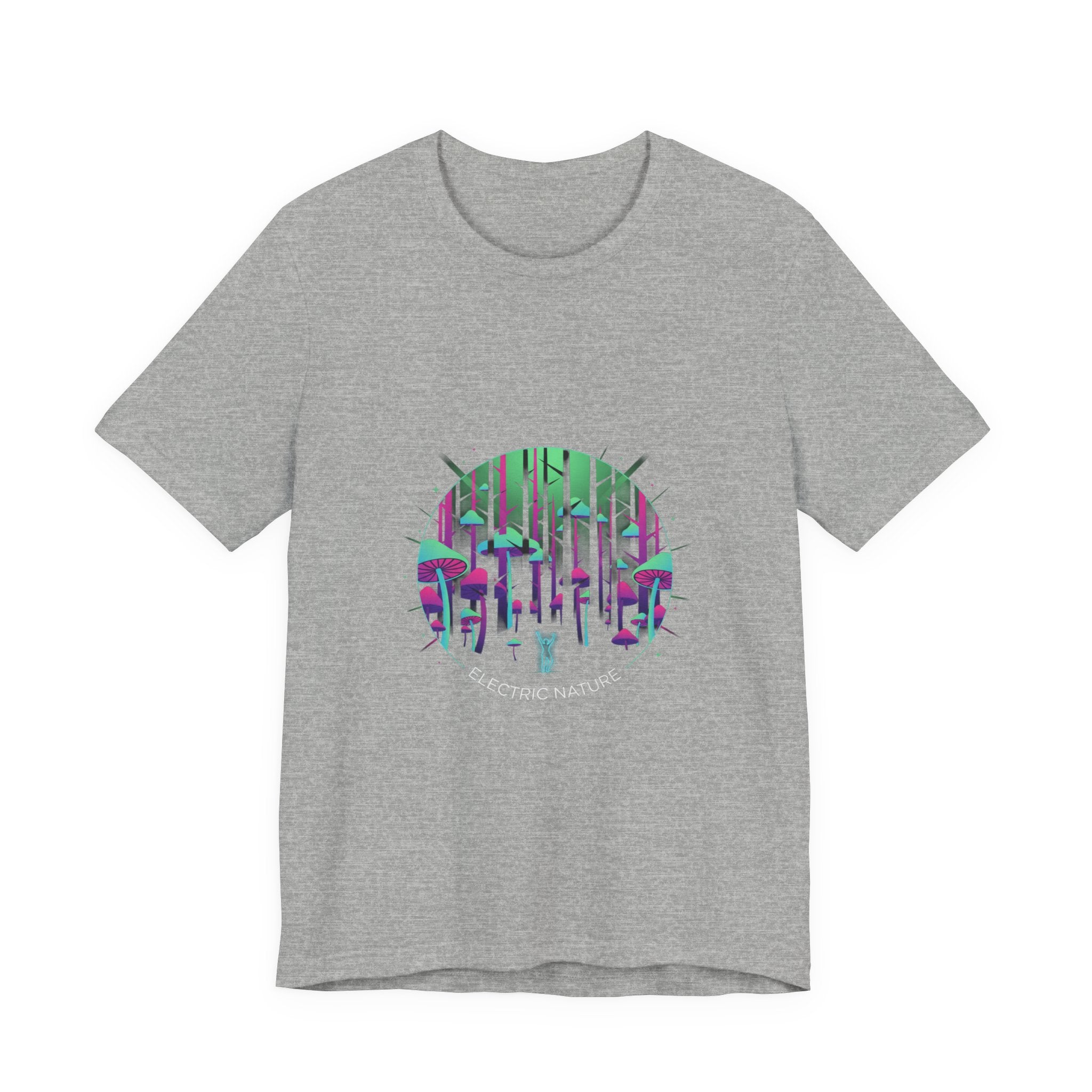 Neon Forest Mushroom Tee | glow forest design, psychedelic plant t-shirt