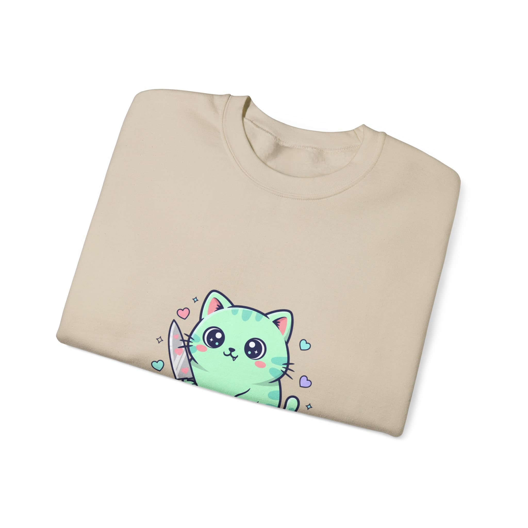 Respectfully No Cat sweatshirt | kawaii threat, pastel cute menacing
