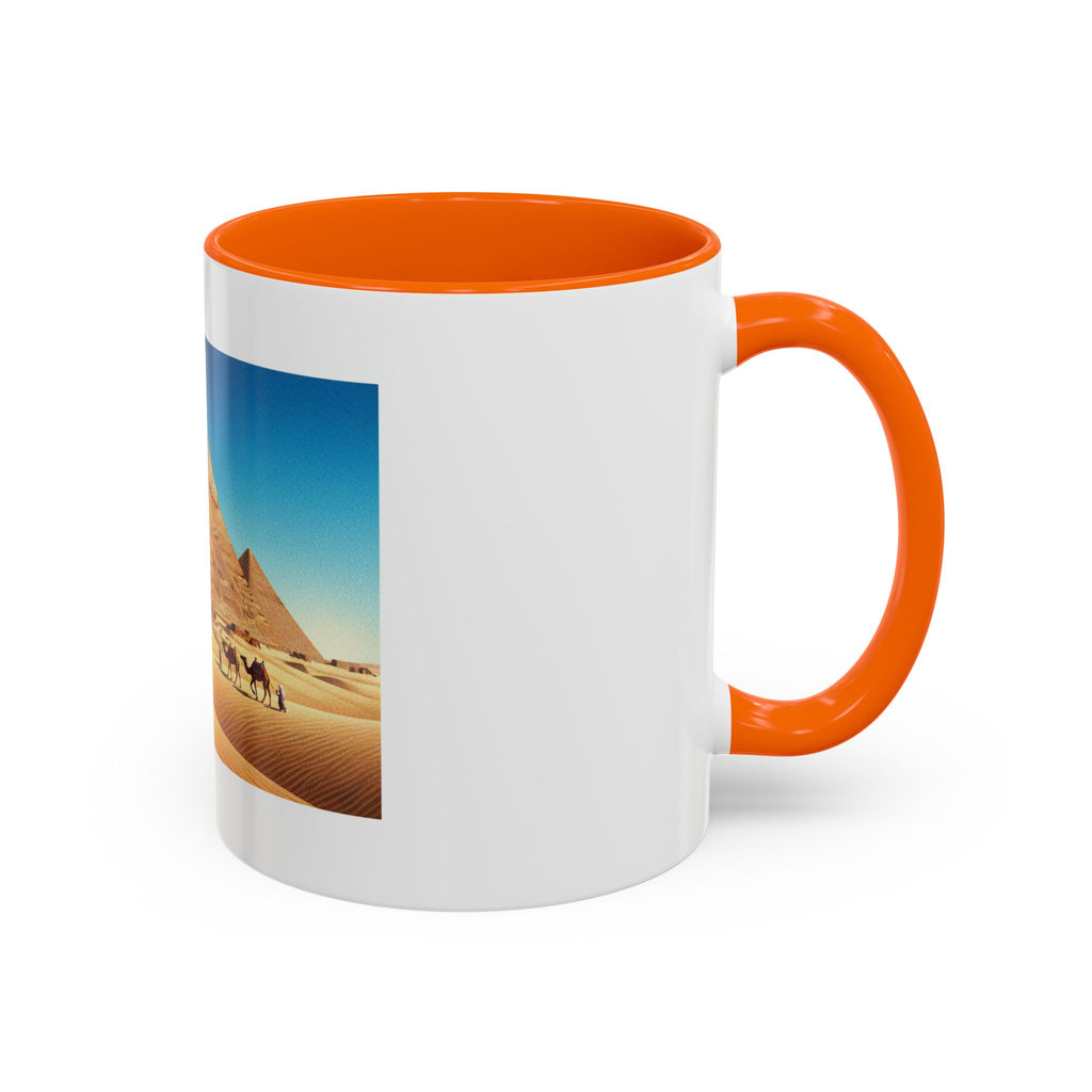 Egypt Pyramids Accent Coffee Mug — Desert Camel Travel Scene (11/15oz)