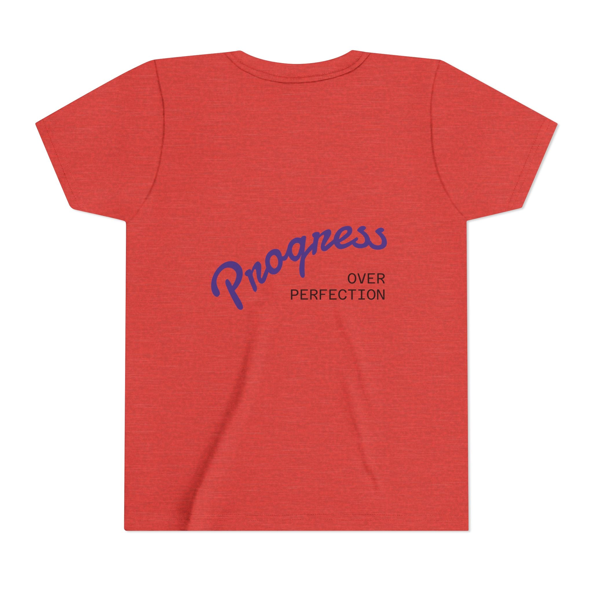 Progress Over Perfection Youth Tee | Less Hustle More Coffee design
